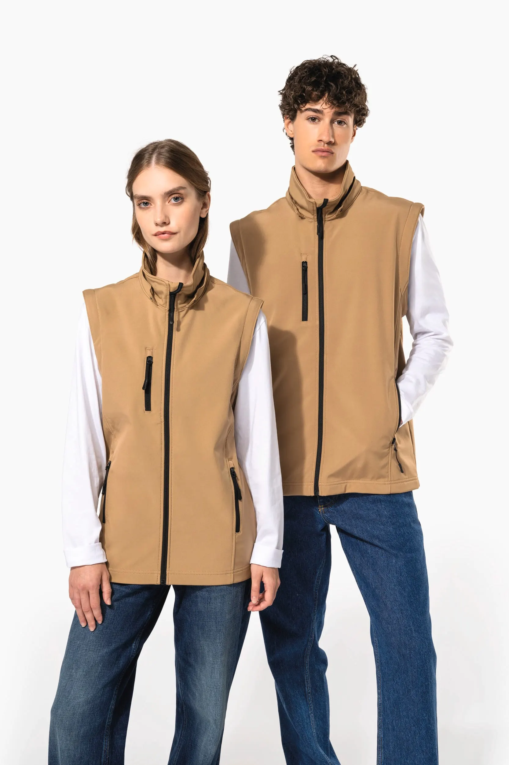 Chaquetas softshell 3 capas con capucha y mangas extraíbles unisex