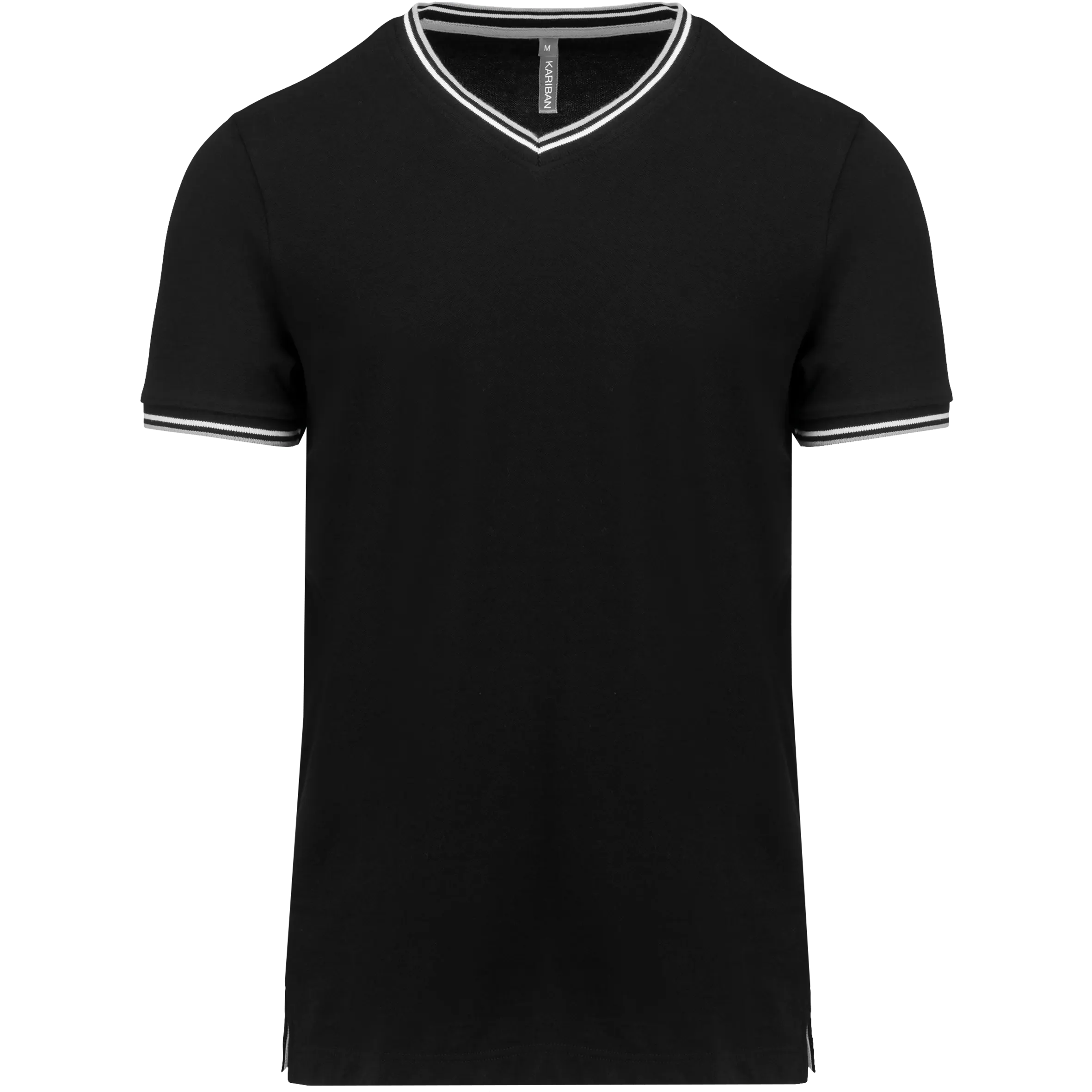 Camiseta de punto piqué con cuello de pico de hombre