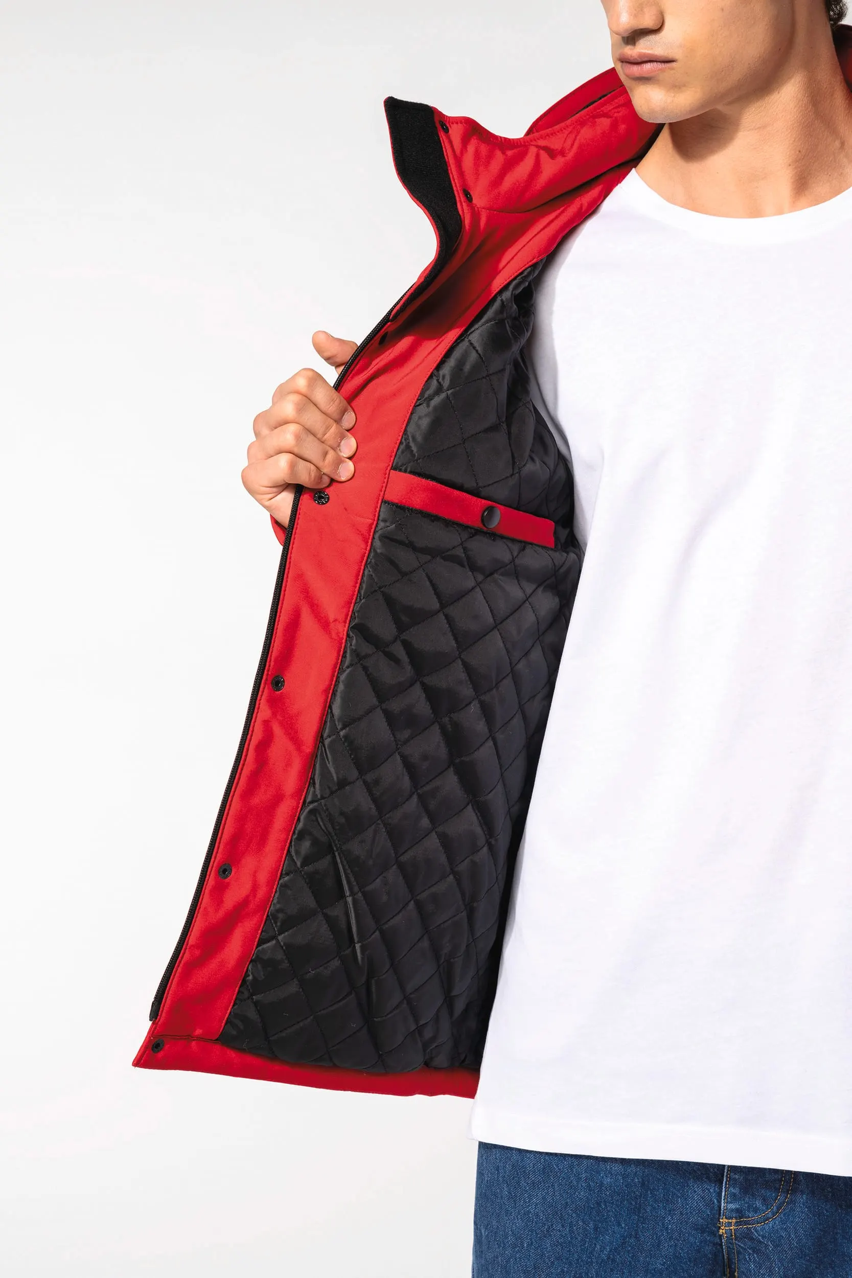 Parka softshell acolchada con capucha hombre
