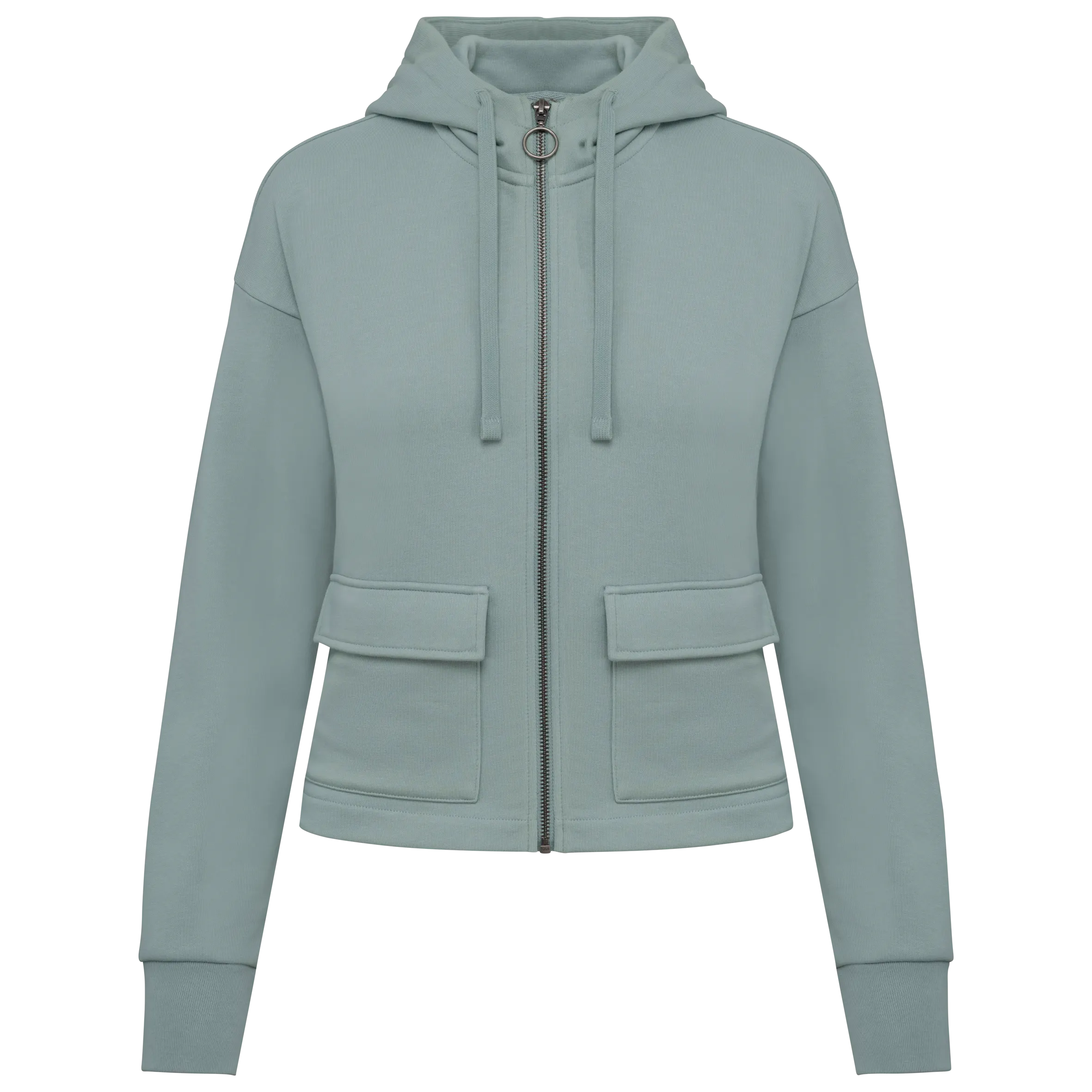Sudadera ecorresponsable con cremallera y capucha French Terry mujer