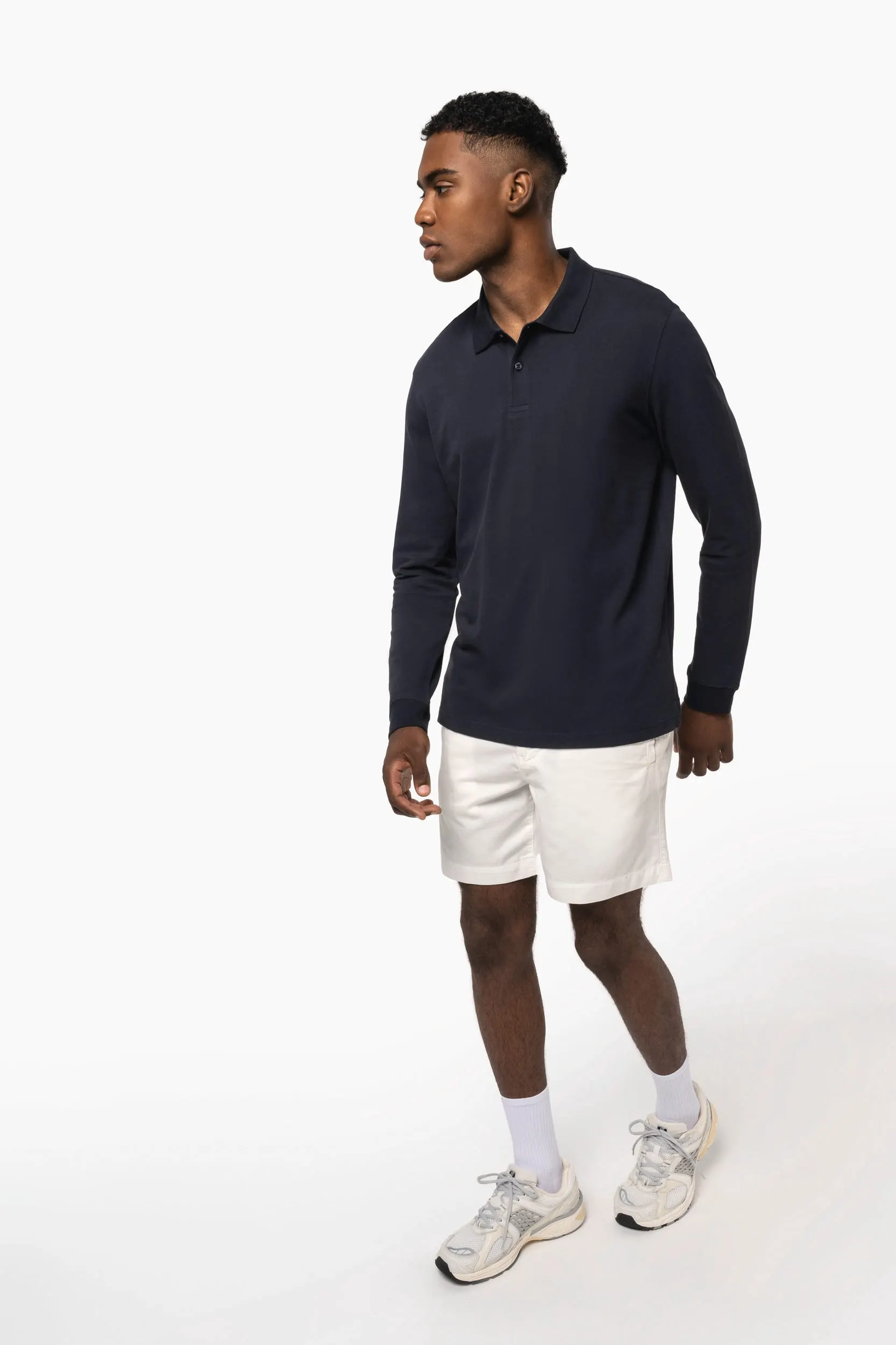 Polo de punto piqué manga larga Bio180 hombre