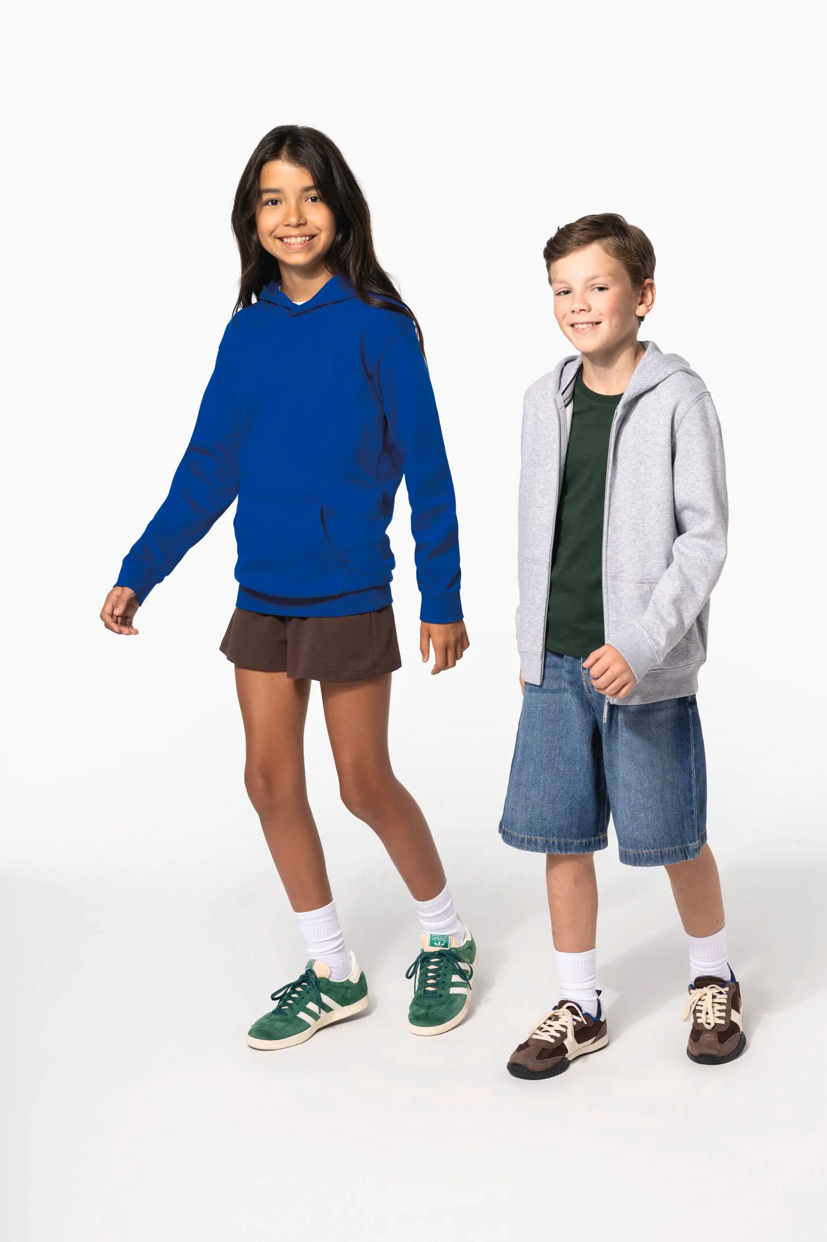 Sudadera reciclada con cremallera y capucha infantil