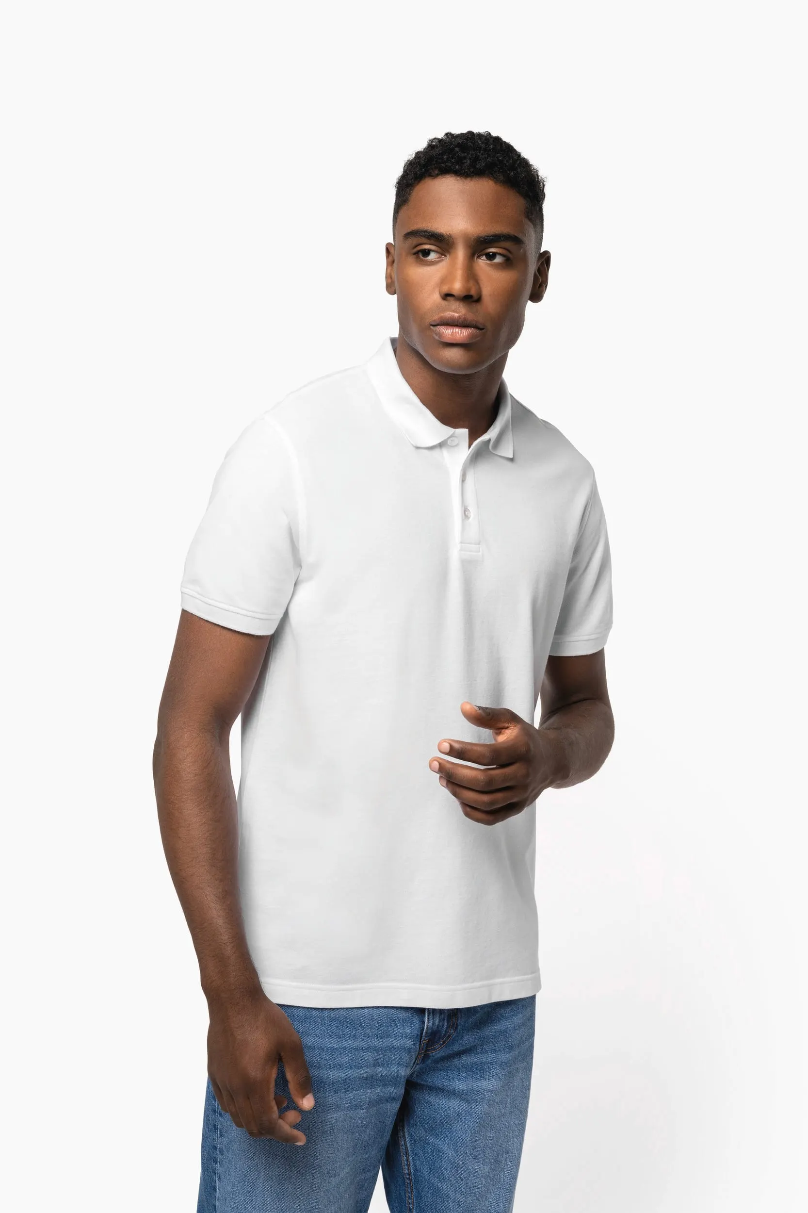 Polo de punto piqué manga corta hombre