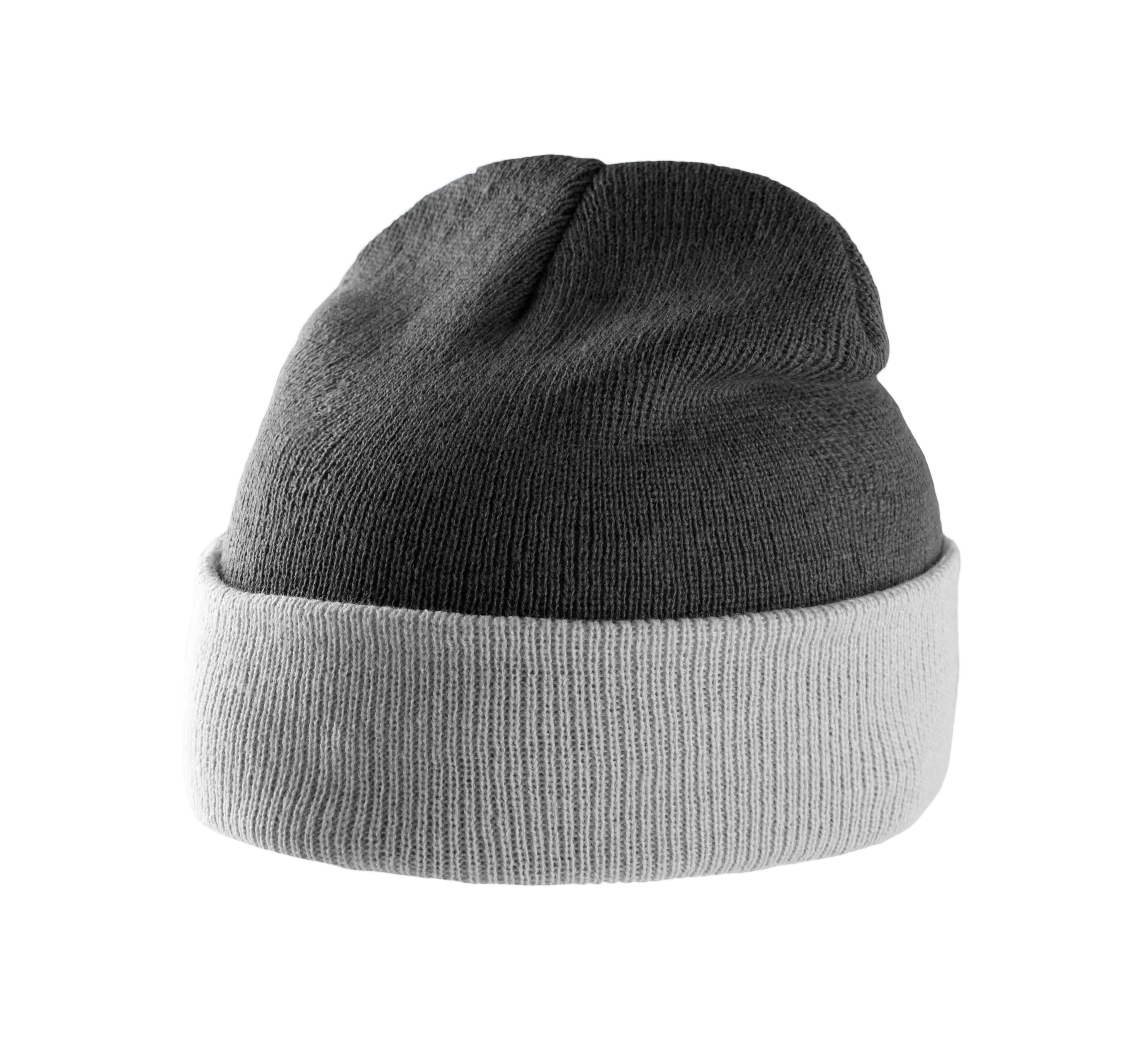 Gorro bicolor con dobladillo