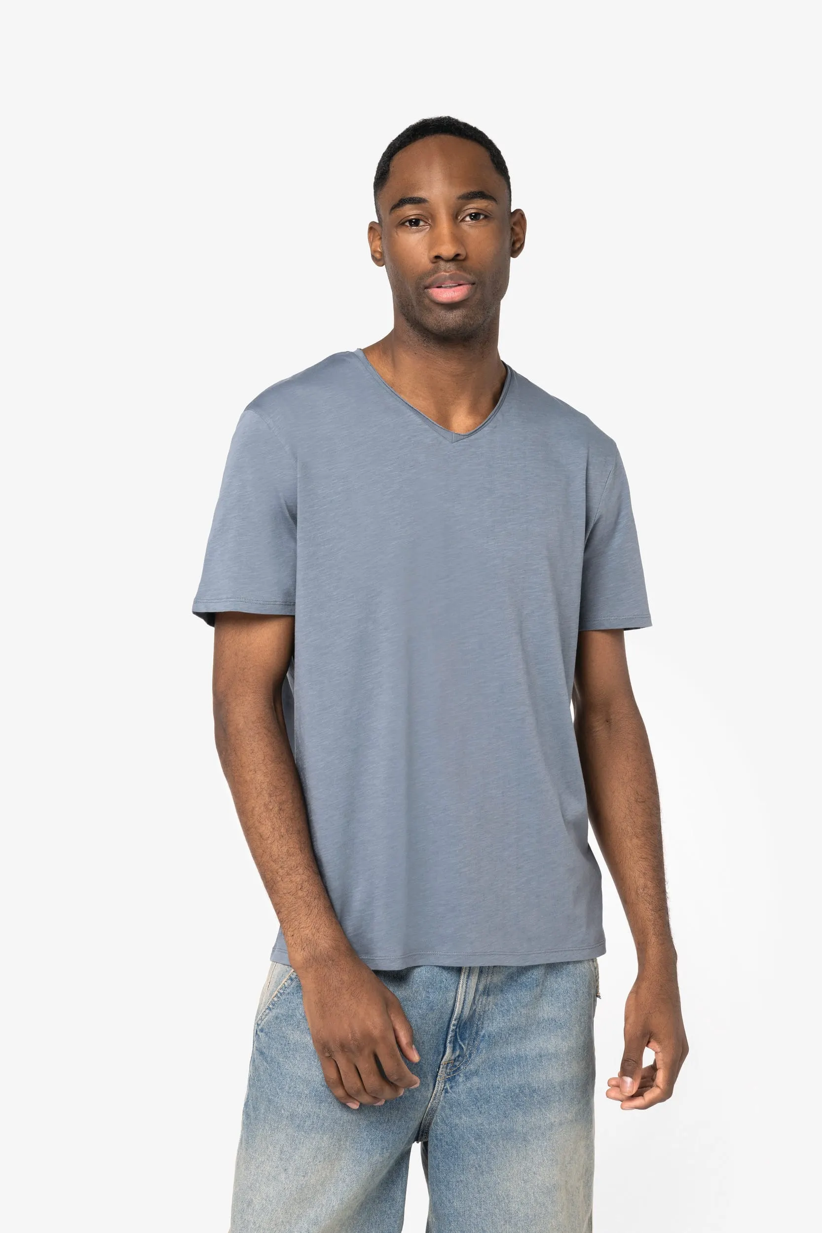 Camiseta ecorresponsable slub con bordes sin rematar hombre