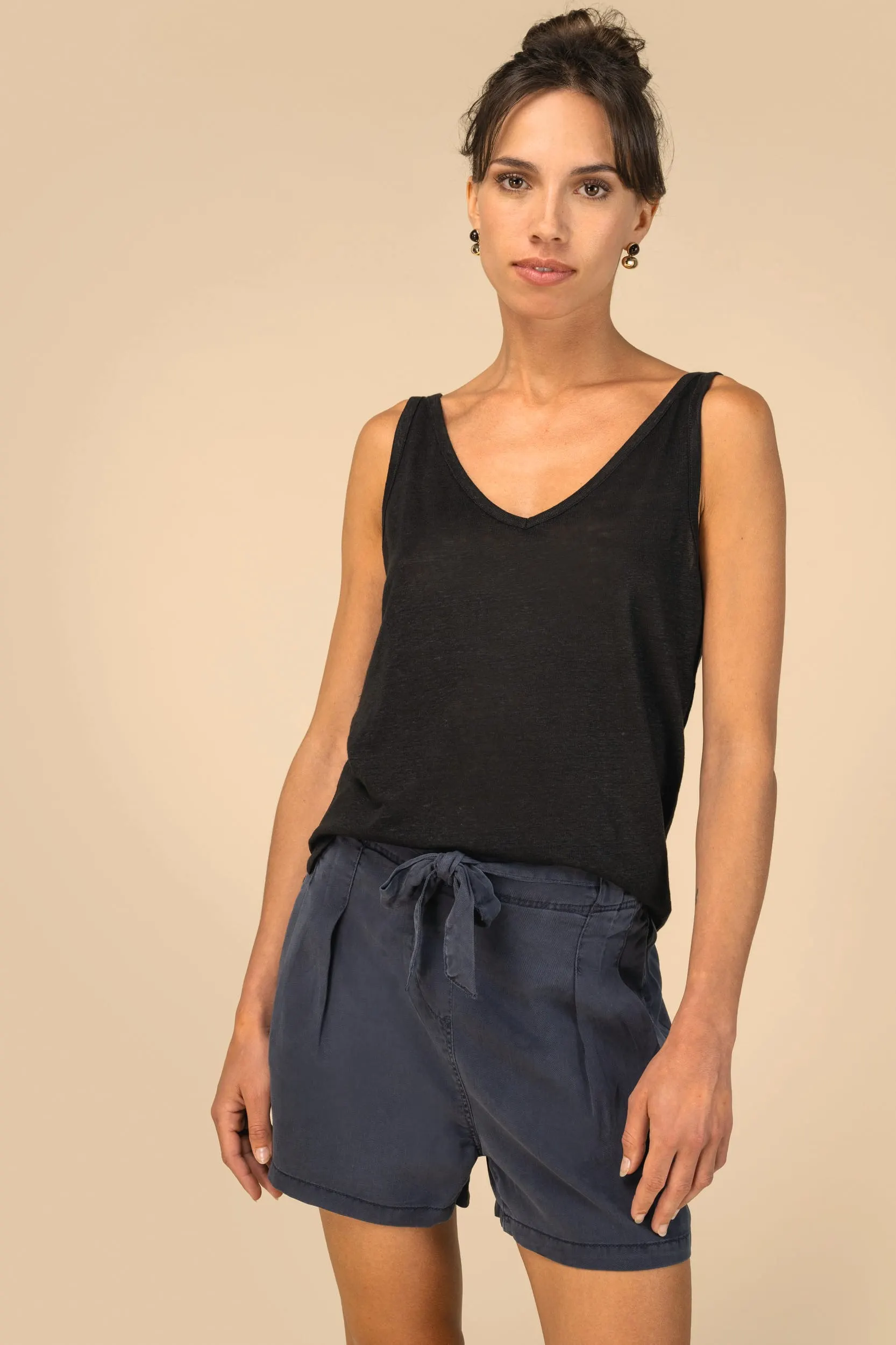 Shorts ecorresponsables de Lyocell y efecto lavado mujer