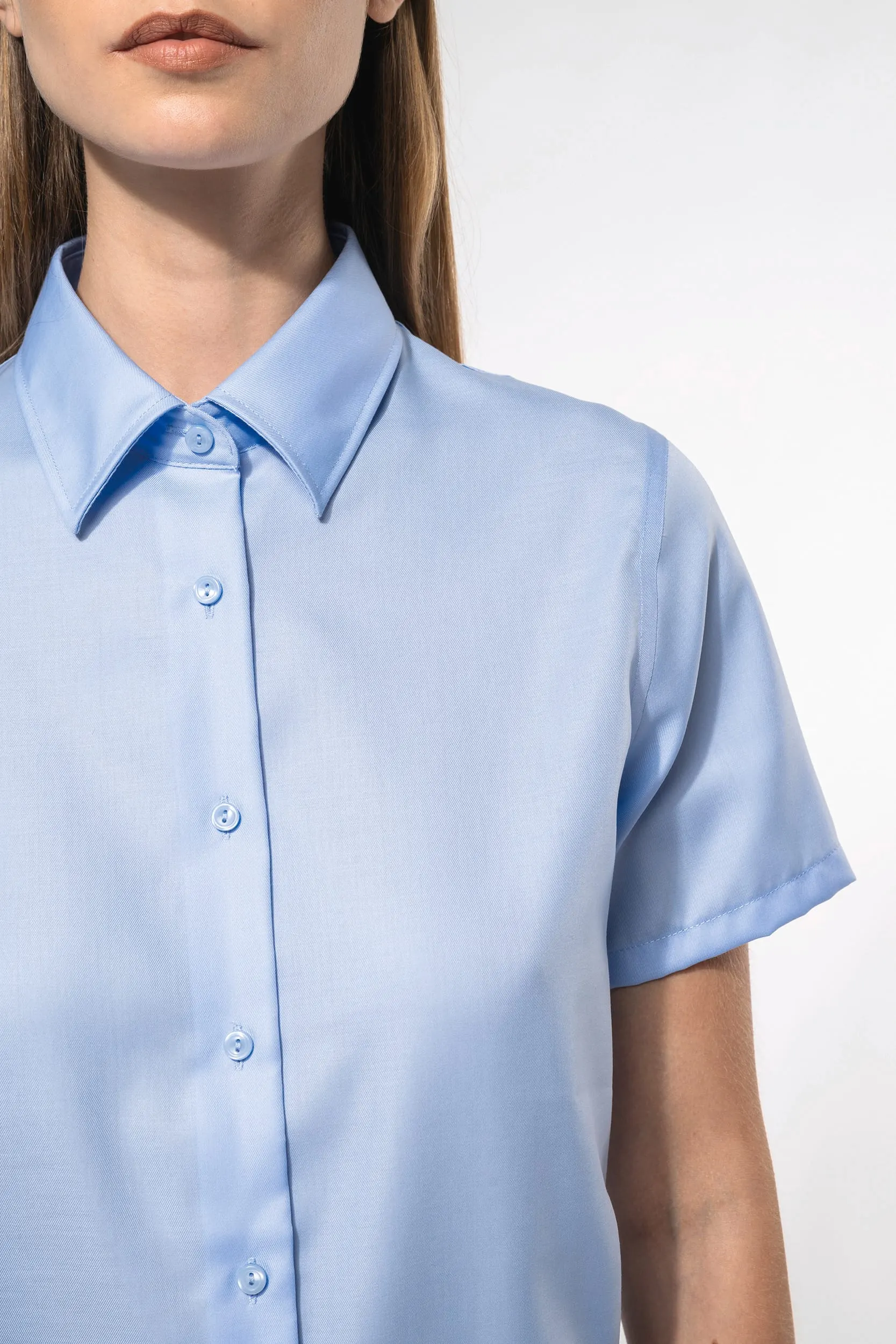 Camisa no-plancha manga corta mujer