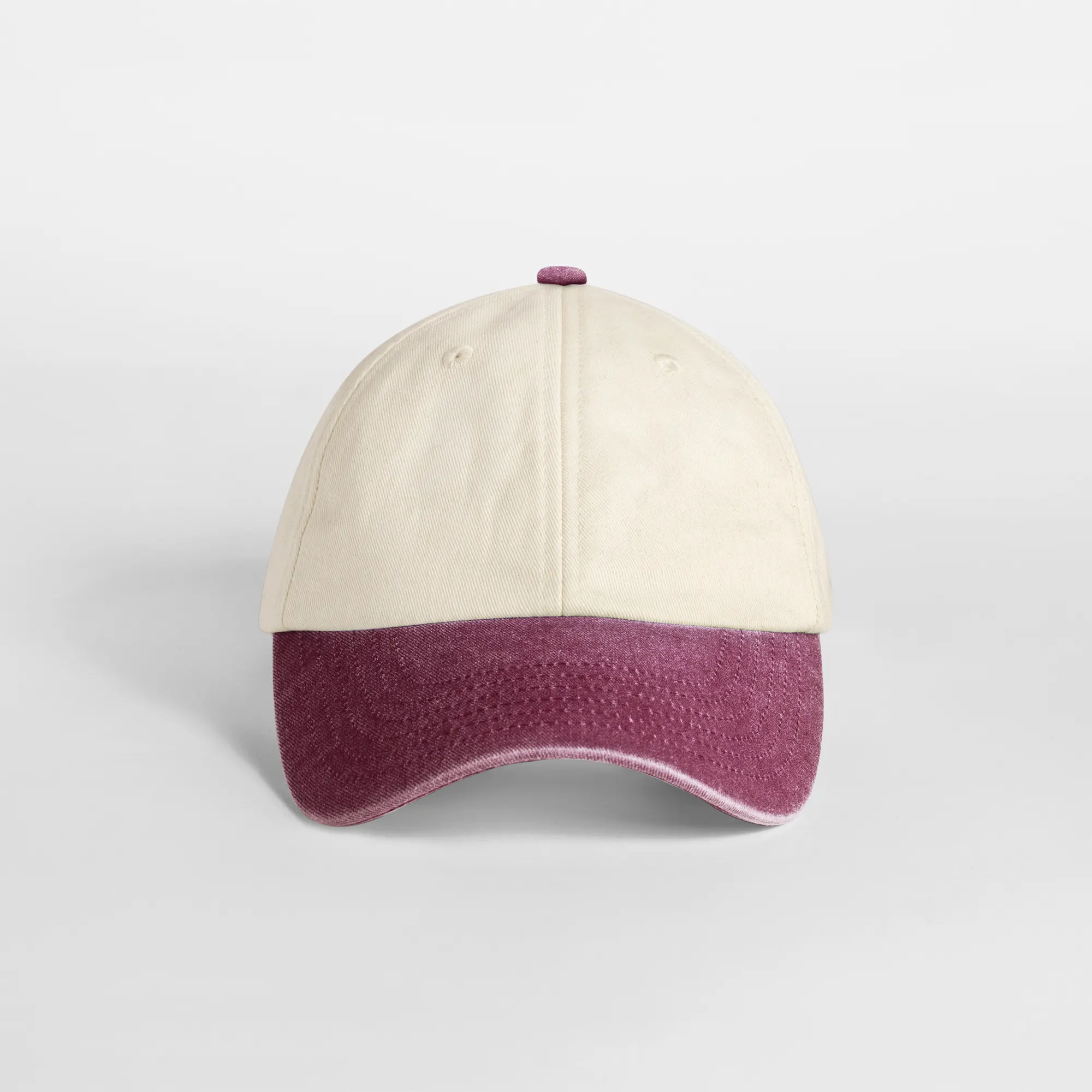 Gorra vintage compacta con visera en contraste