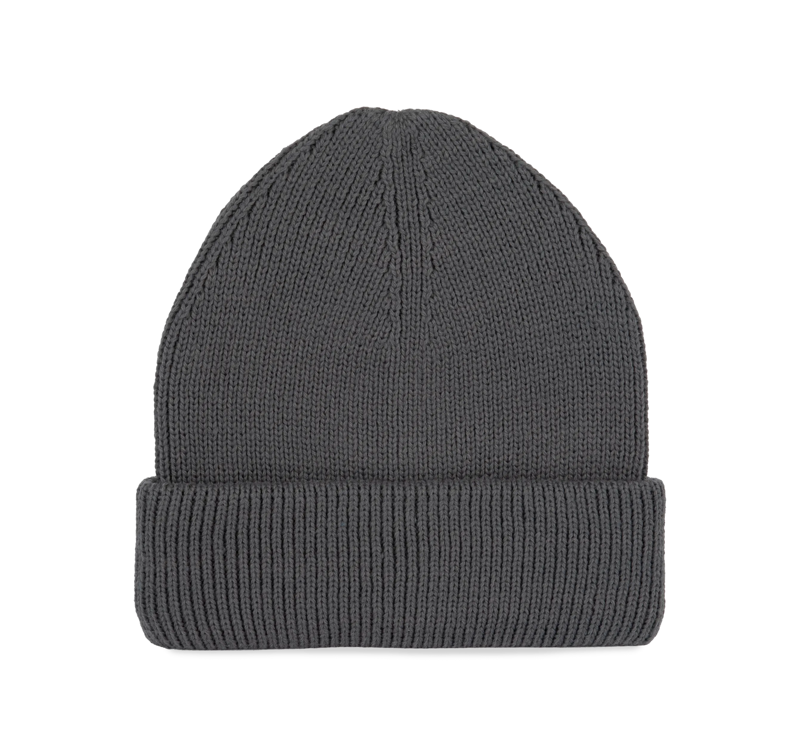Gorro de punto canalé con doble dobladillo