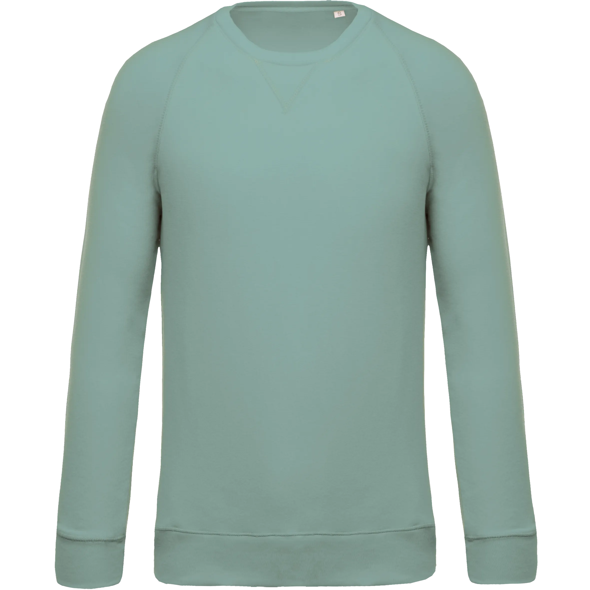 Sudadera algodón orgánico con cuello redondo y mangas raglán de hombre