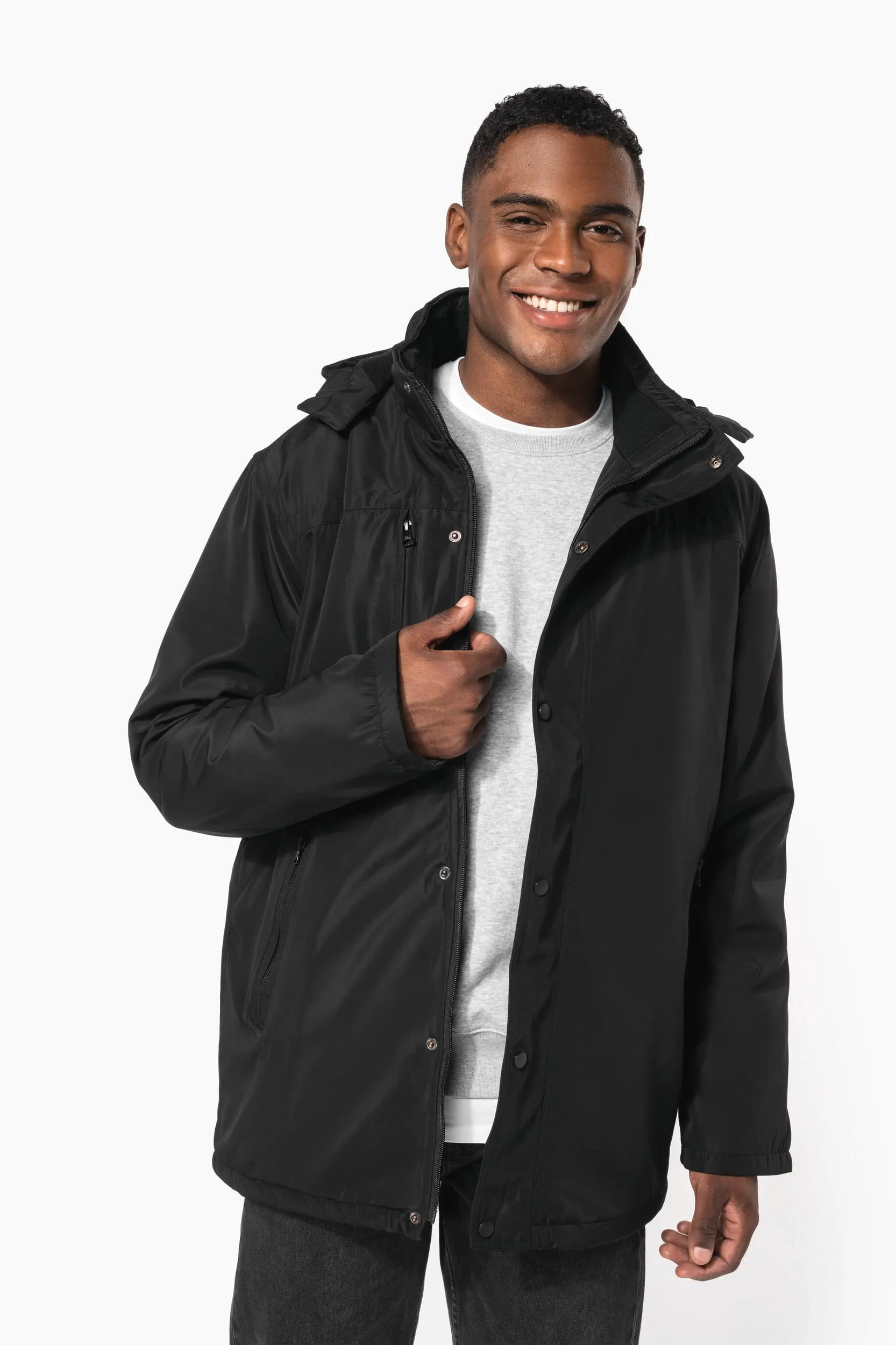 Parka con capucha extraíble