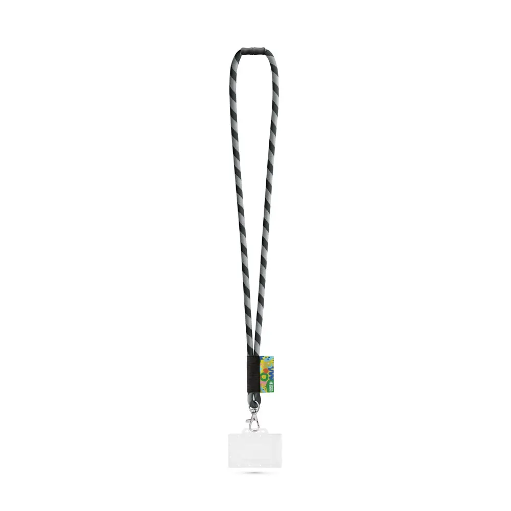 WATFORD. SET Lanyard TUBE Long (Ø 7 mm) con mosquetón de gatillo de 9 mm, cierre de seguridad de Ø 7 mm y porta credencial/tarjeta rígido de 91 x 68 mm