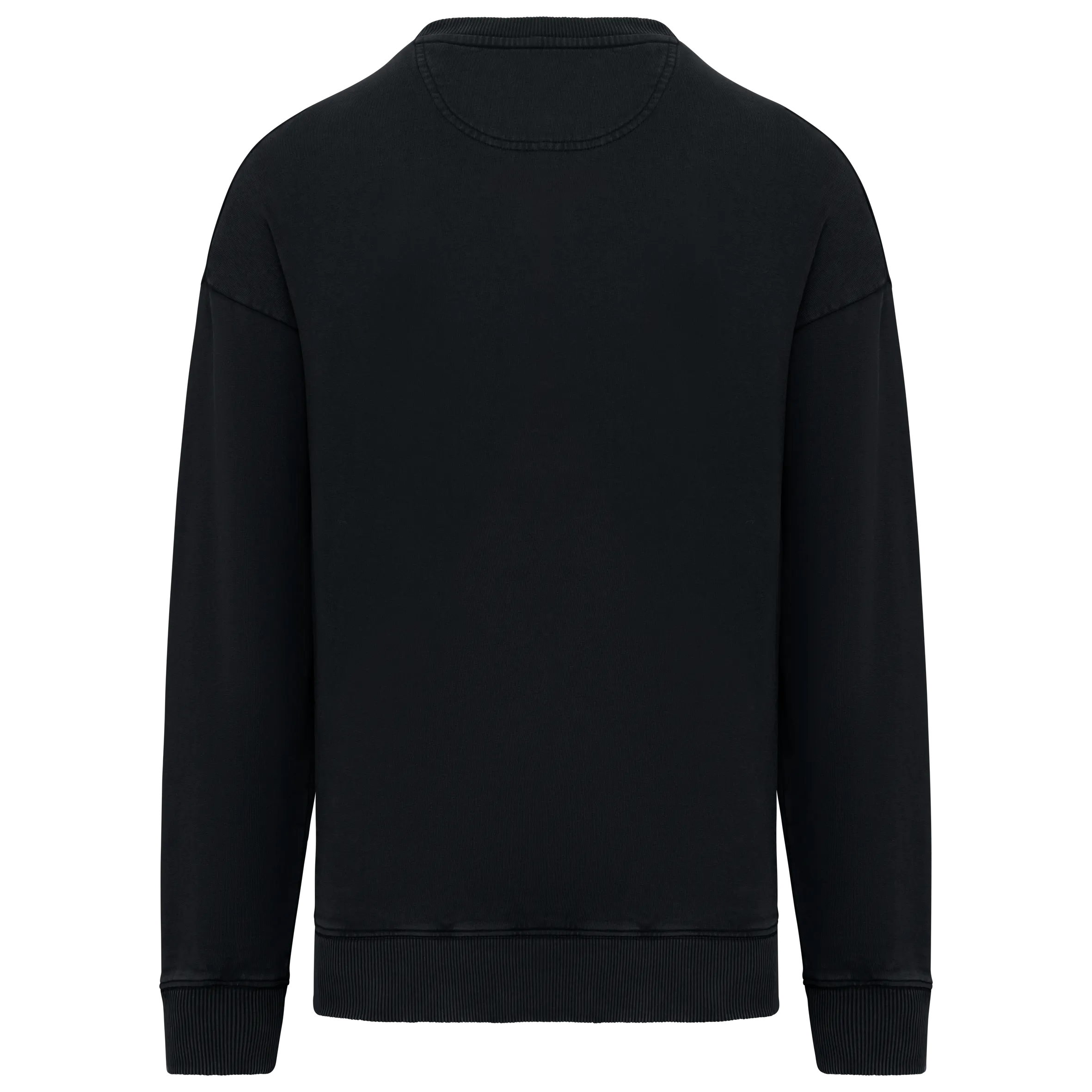 Sudadera ecorresponsable de cuello redondo efecto lavado oversize unisex