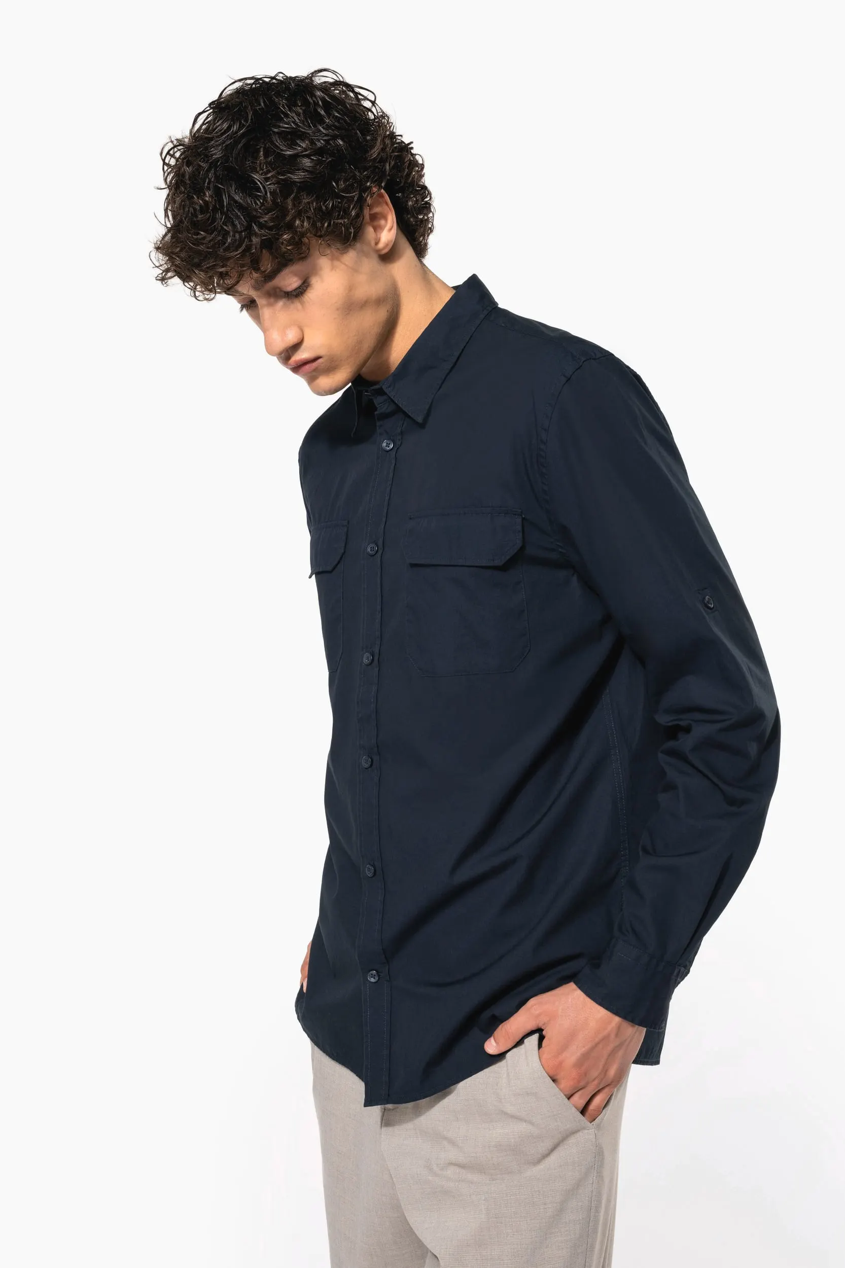 Camisa Safari manga larga hombre