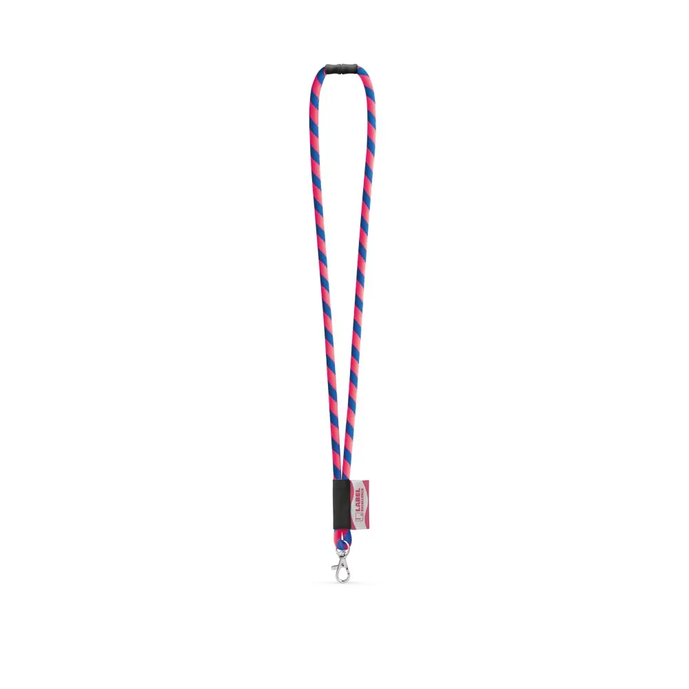 WISBECH. SET Lanyard TUBE Long (Ø 7 mm) con mosquetón de gatillo de 9 mm y cierre de seguridad de Ø 7 mm