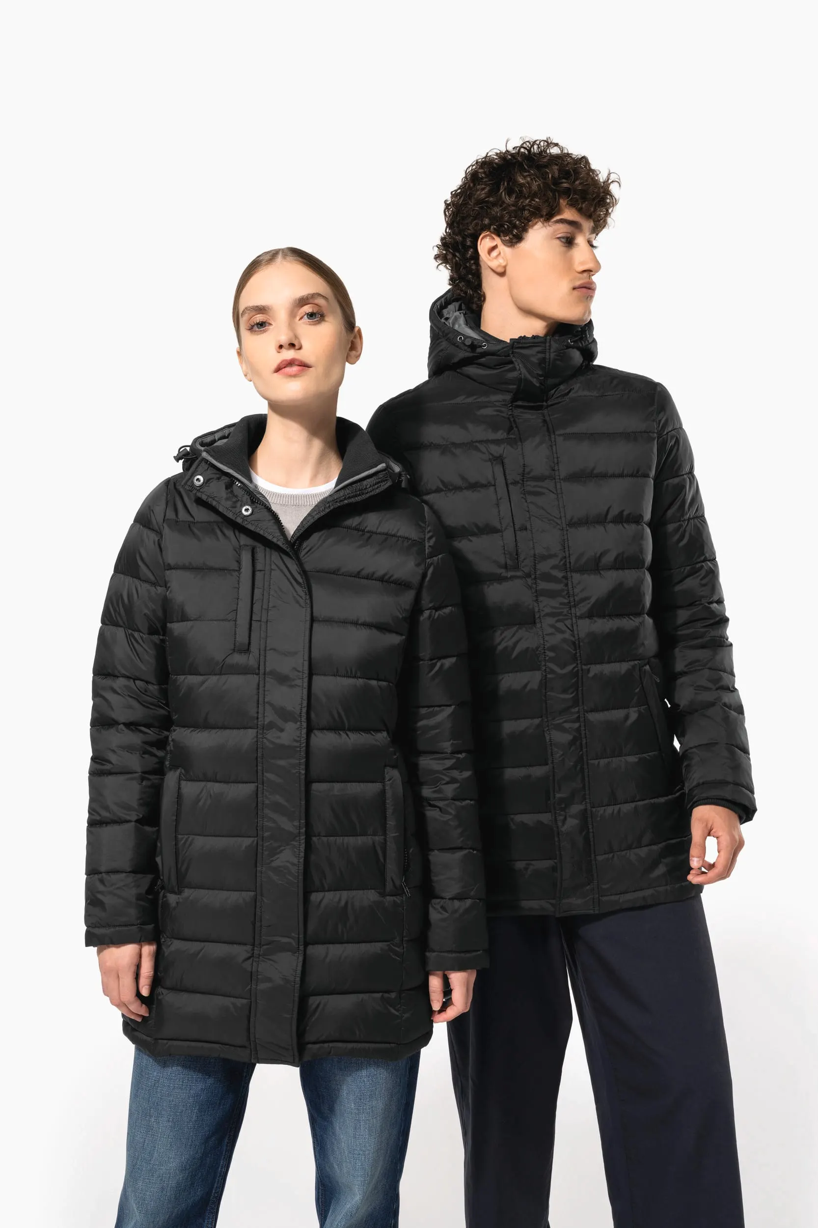 Parka ligera acolchada con capucha para hombre