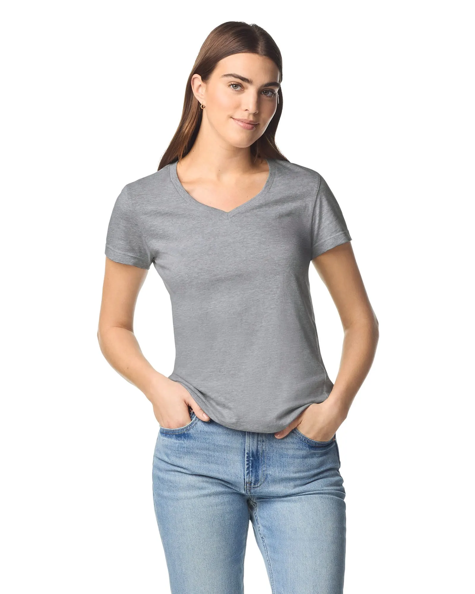 Camiseta SoftStyle cuello de pico mujer