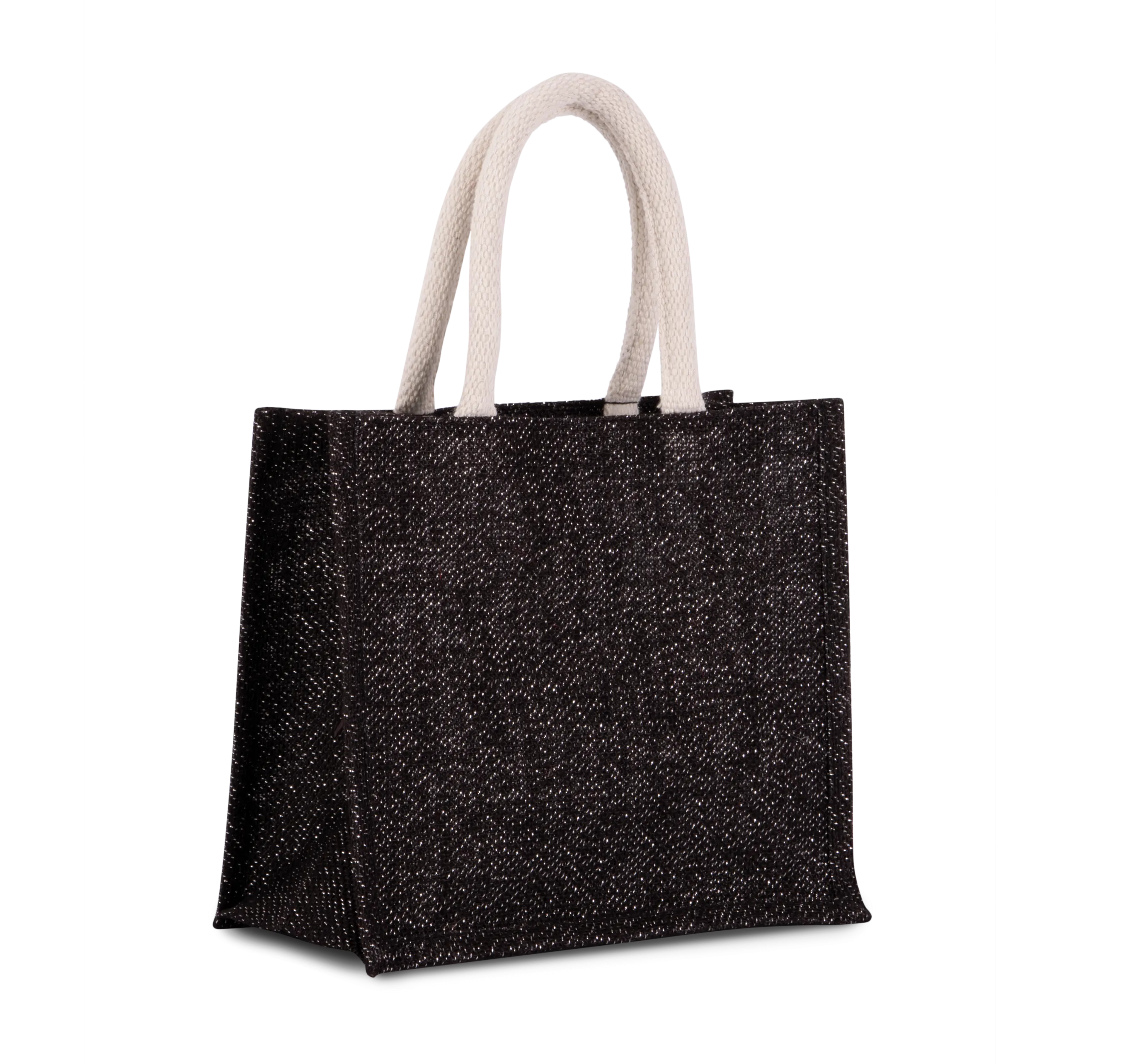 Bolsa estilo tote de tela de yute, modelo mediano