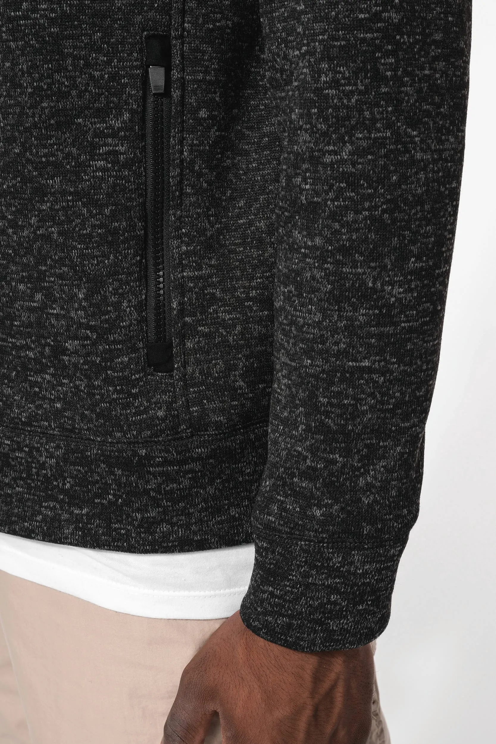 Chaqueta jaspeada con cremallera hombre