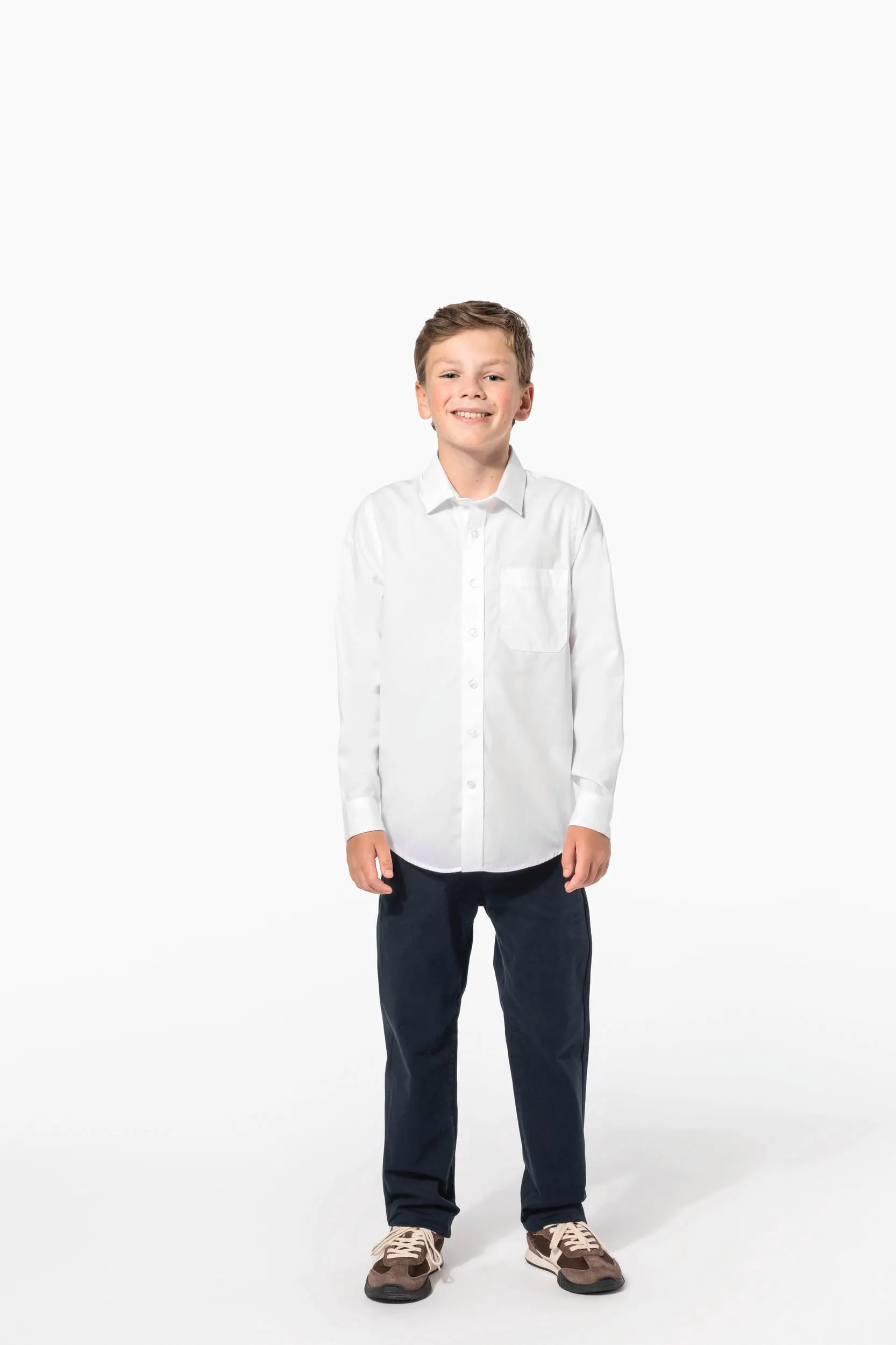 Camisa popelina manga larga niños