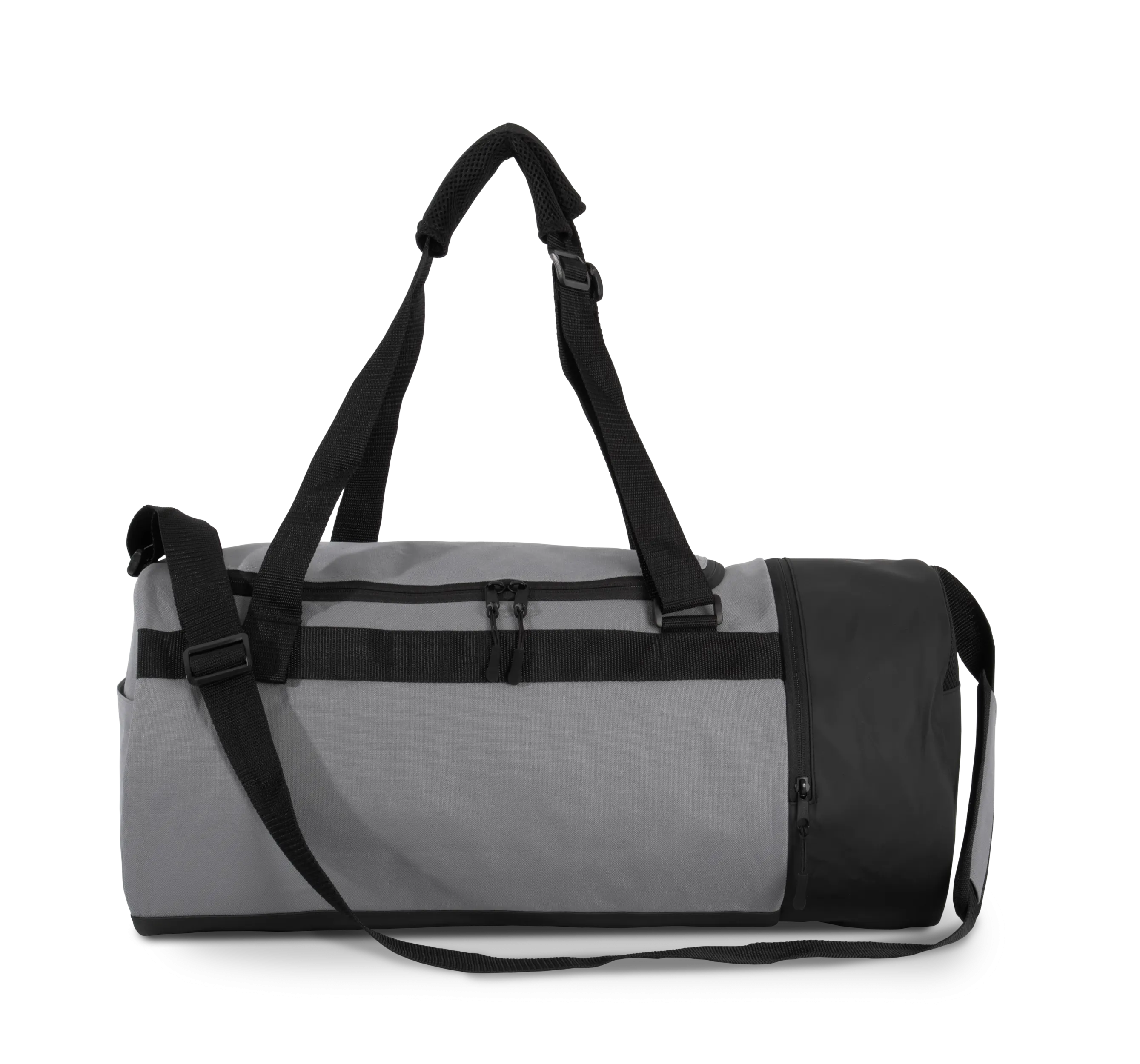 Bolsa de deporte cilíndrica con compartimento separado para calzado