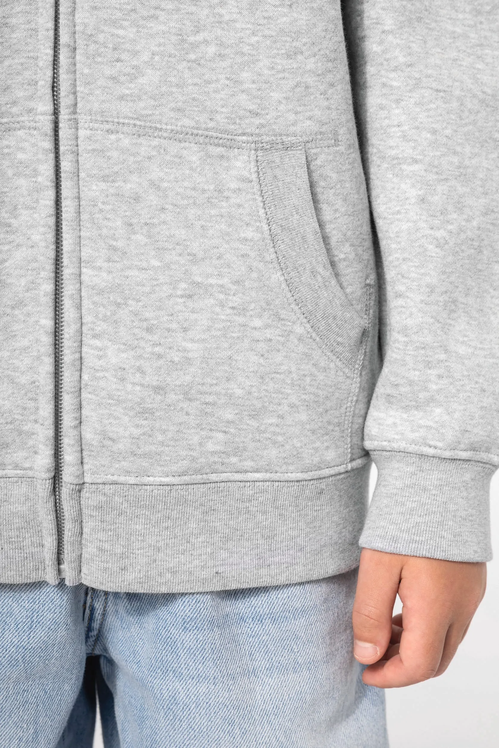 Sudadera reciclada con cremallera y capucha infantil