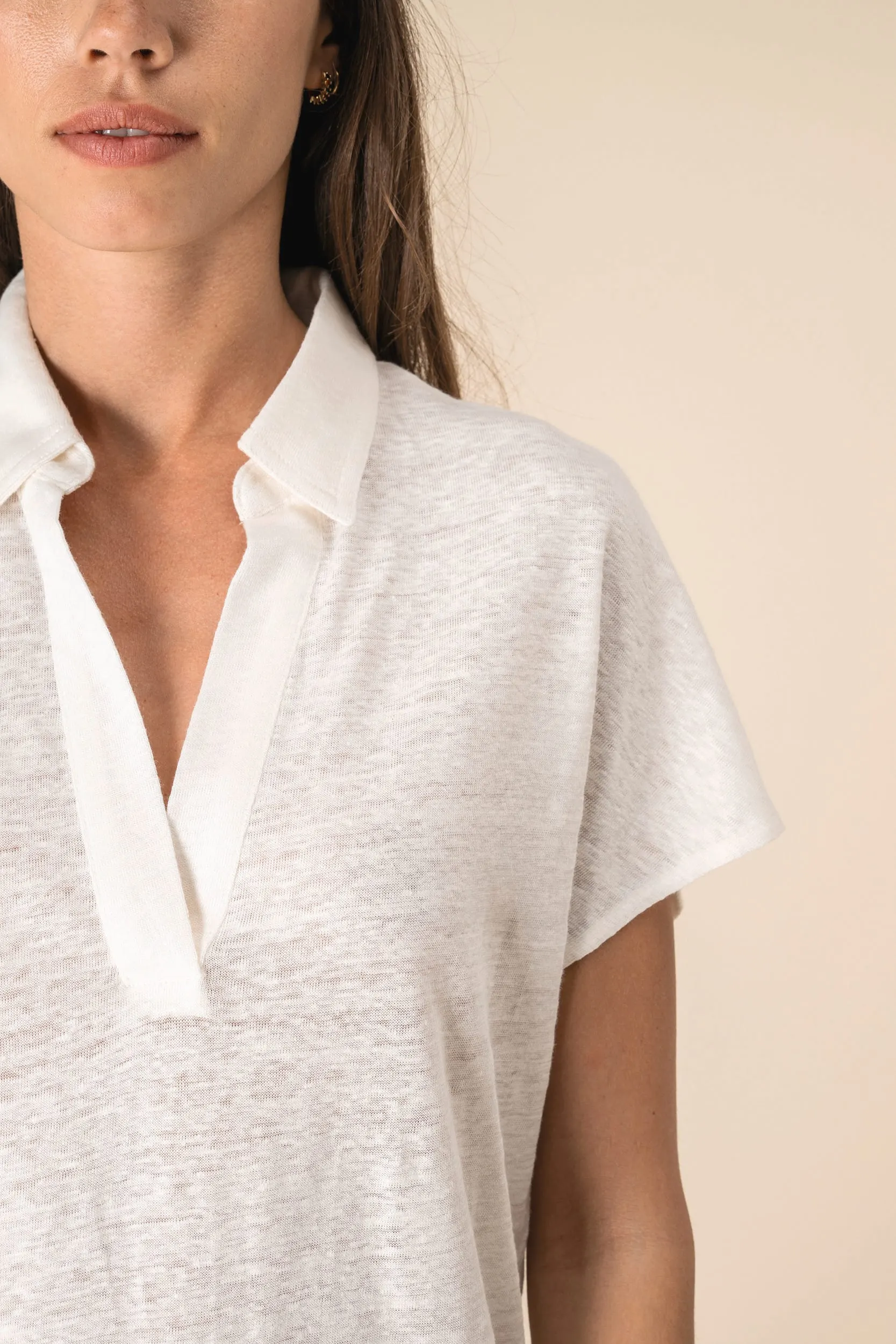 Polo de lino mujer