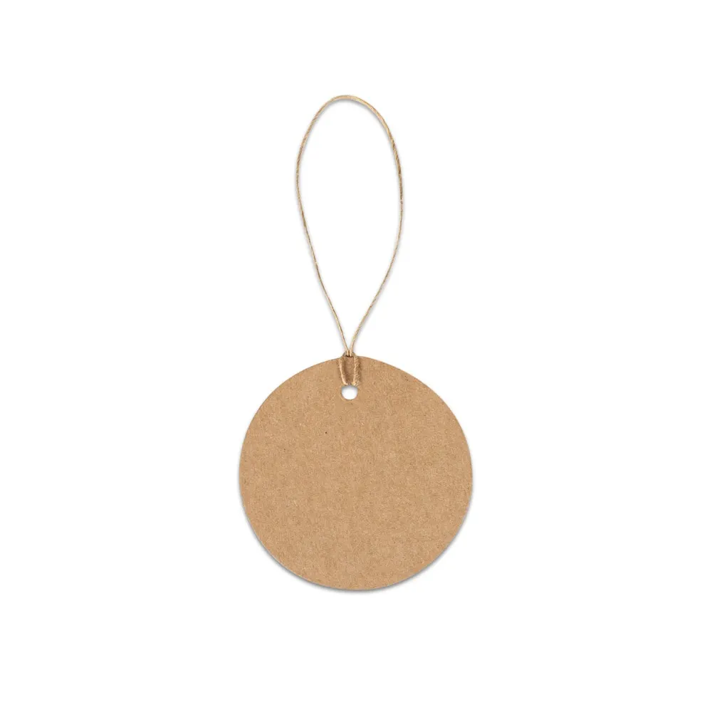 LABEL ROUND. Etiqueta fabricada con papel 100 % reciclado (700 g/m²) de forma circular