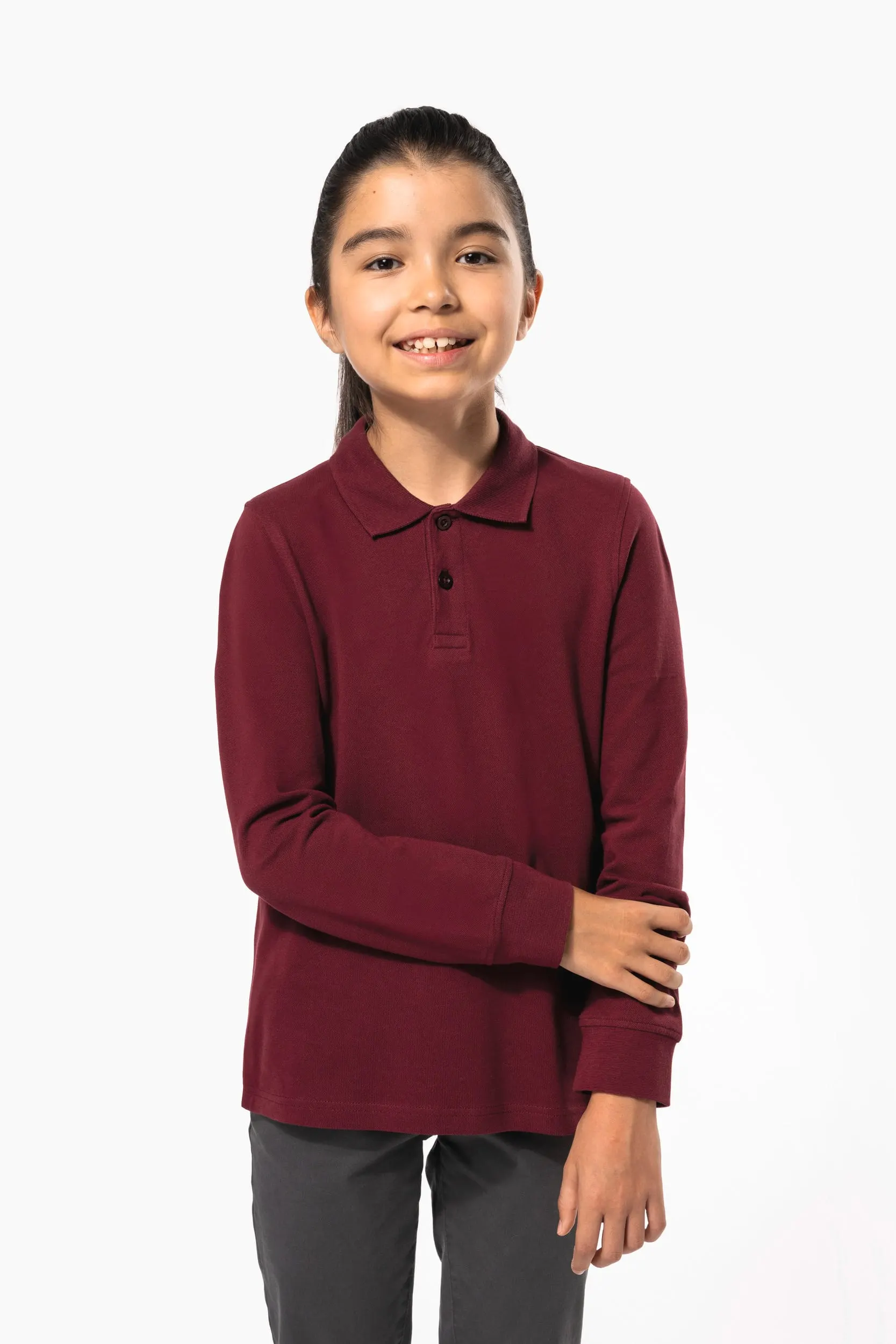 Polo manga larga infantil