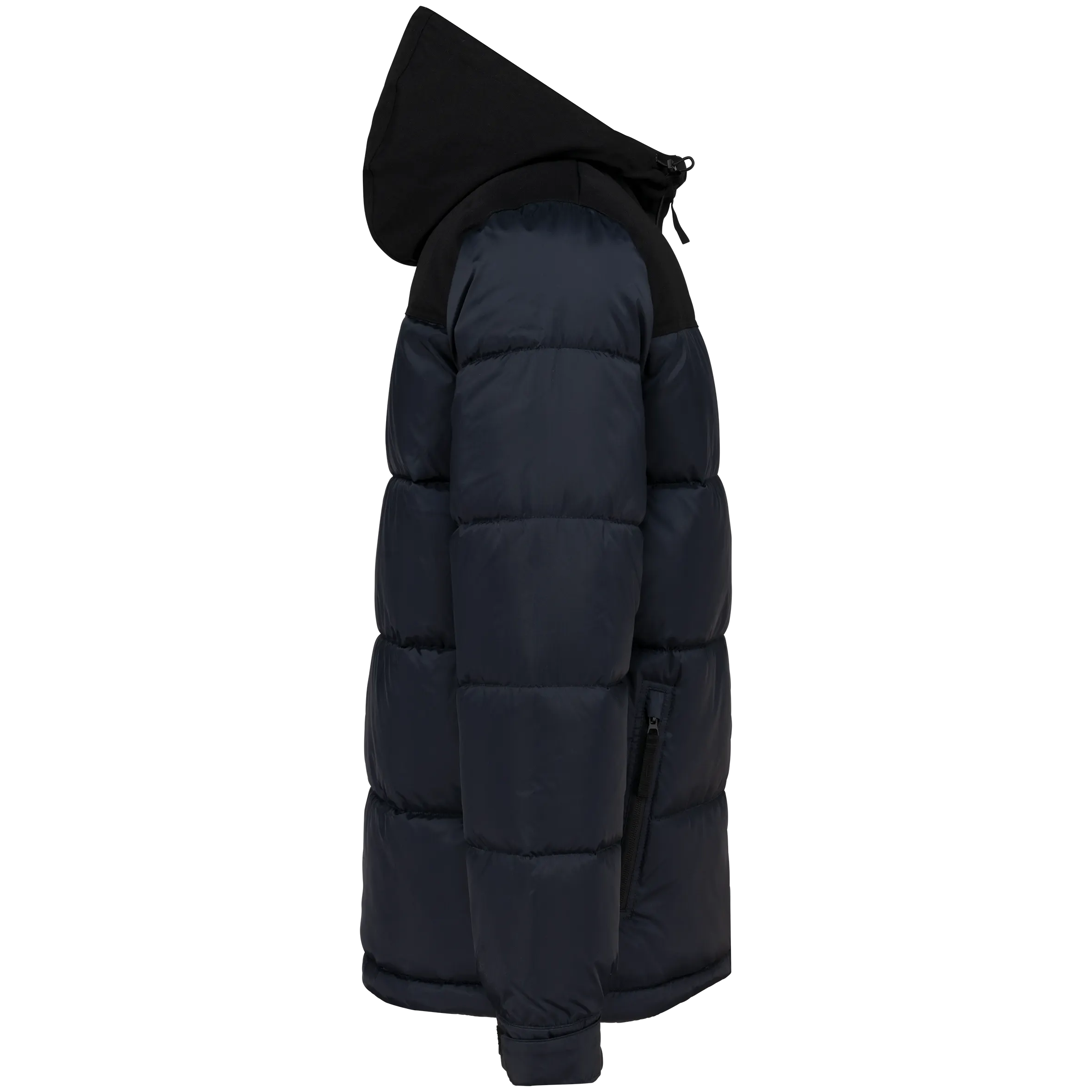 Parka acolchada bicolor con capucha unisex