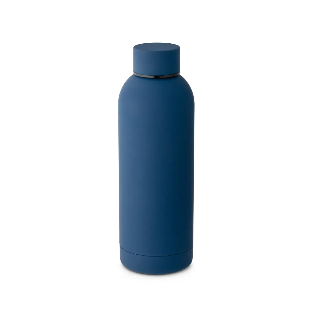 ODIN. Botella de acero inoxidable (36% reciclado) con acabado gomoso 500 mL