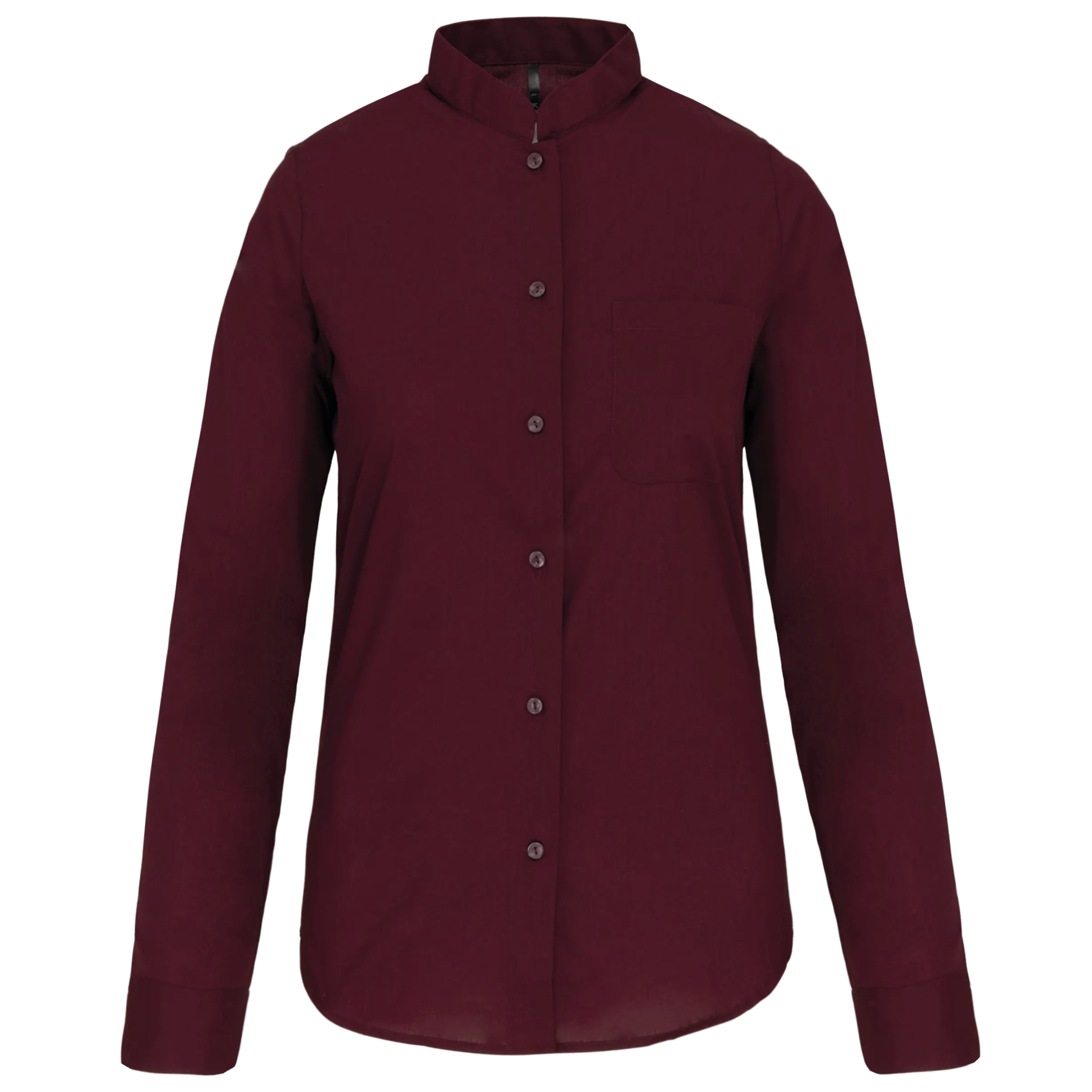 Camisa cuello mao manga larga mujer