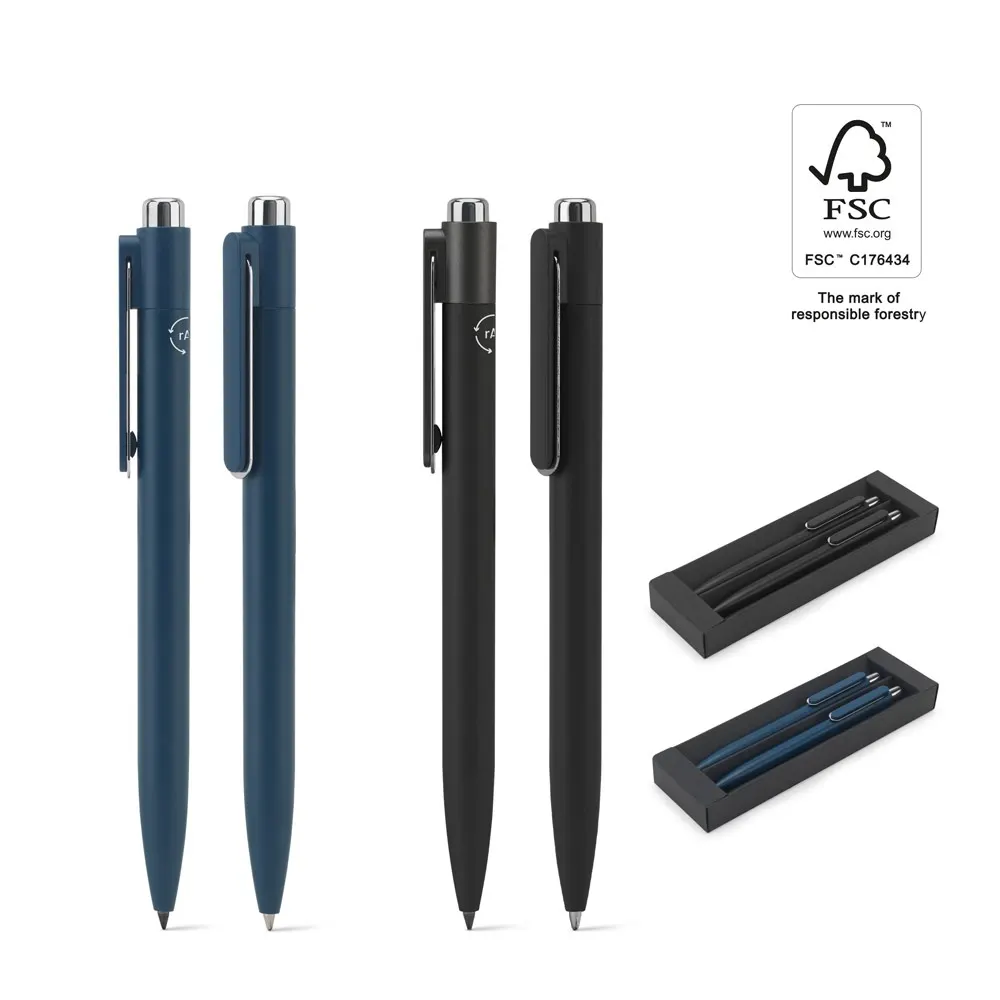 KYLIE SET. Set compuesto por un bolígrafo y un bolígrafo sin tinta, ambos fabricados en aluminio (94% reciclado)