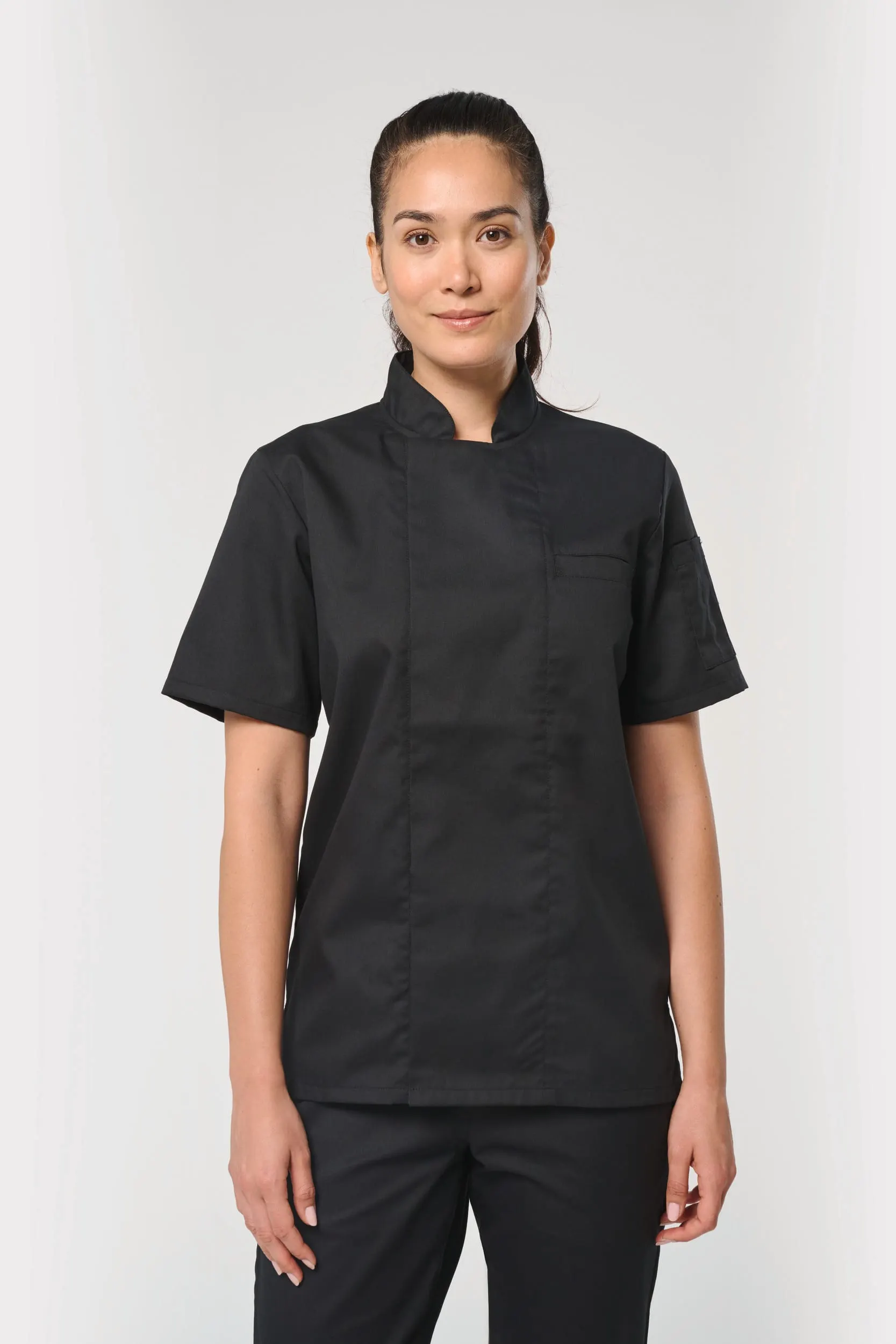 Chaqueta de cocina ecorresponsable y transpirable de manga corta unisex