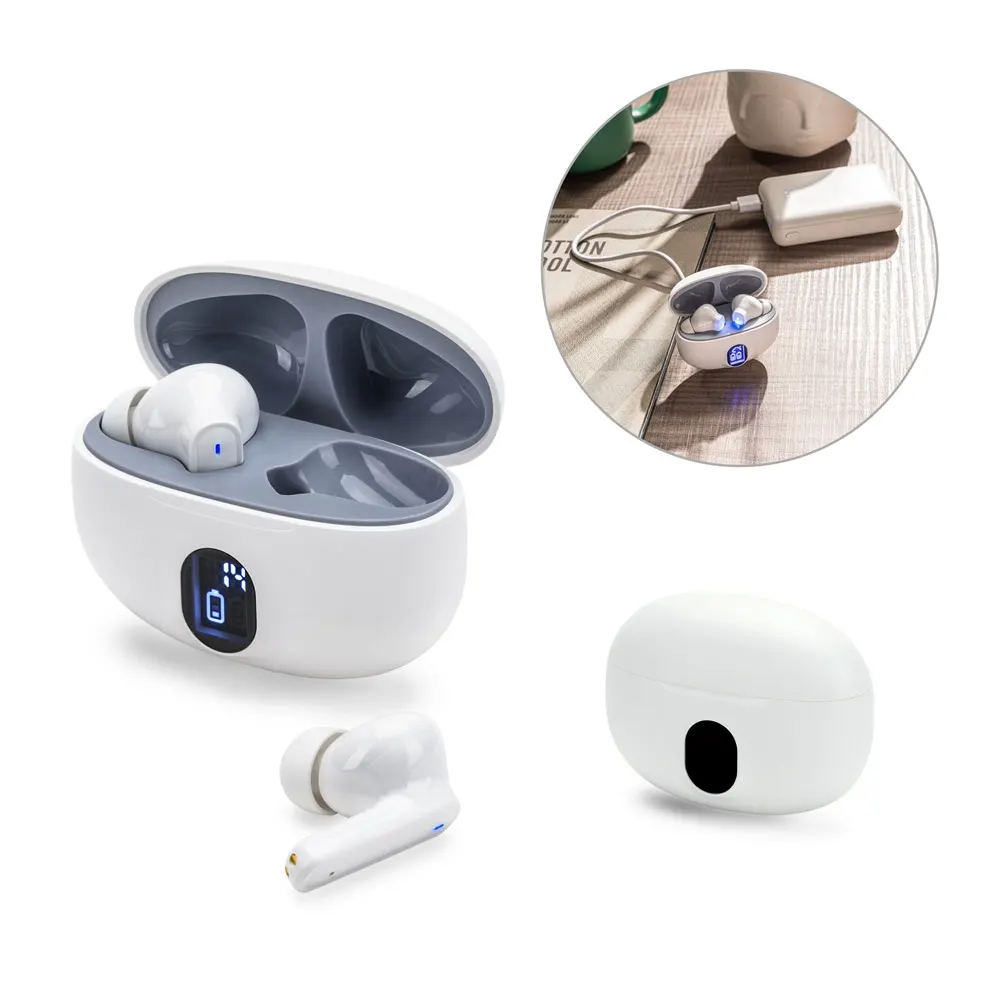 CAETANO. Auriculares inalámbricos con 4 horas de autonomía en ABS reciclado (100% rABS)
