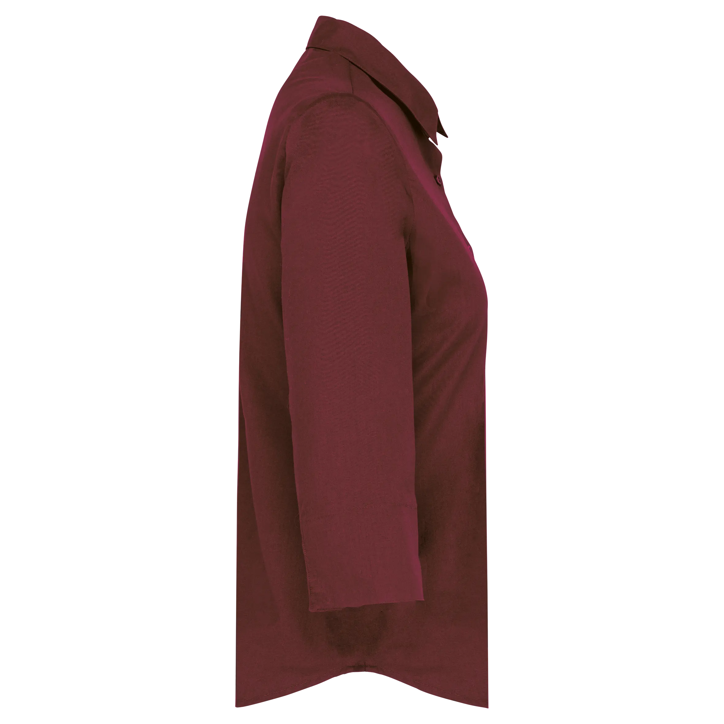 Camisa popelina de polialgodón manga 3/4 de fácil cuidado mujer