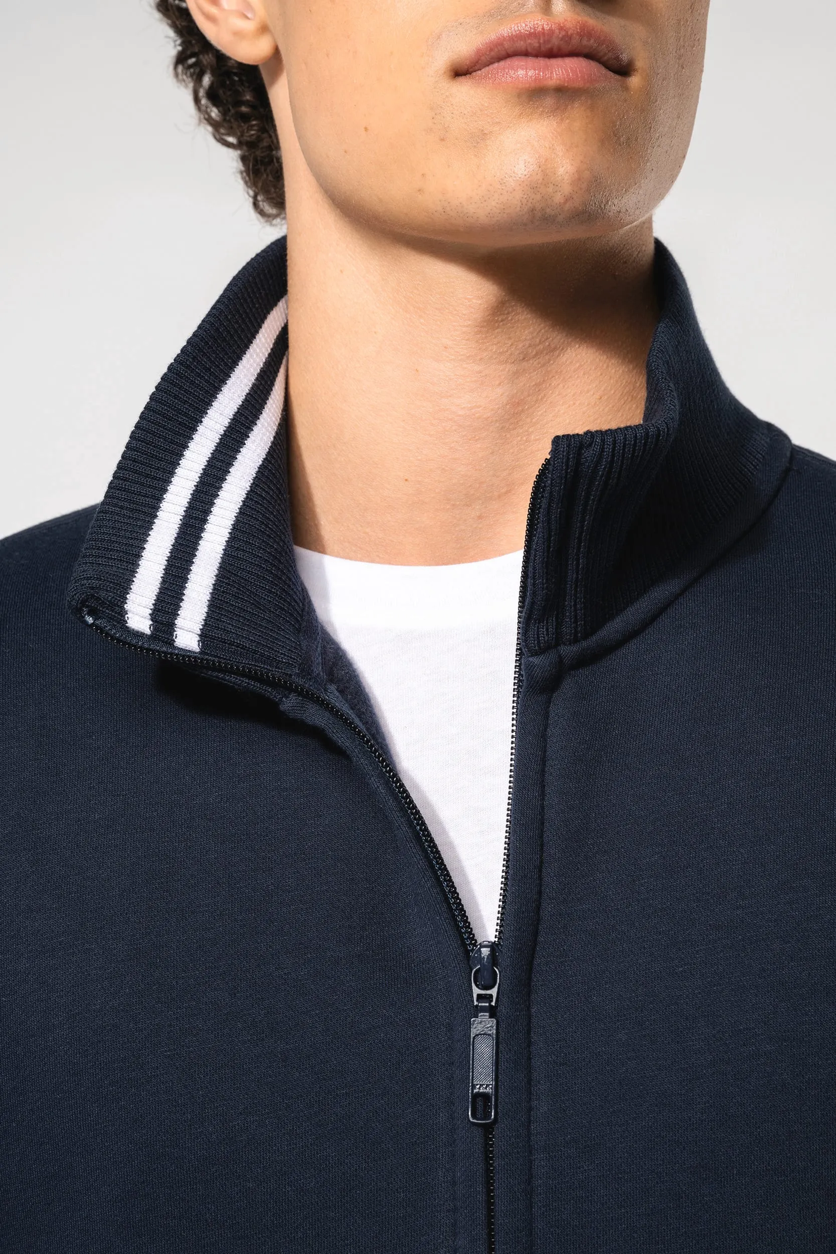 Chaqueta de felpa con cremallera hombre