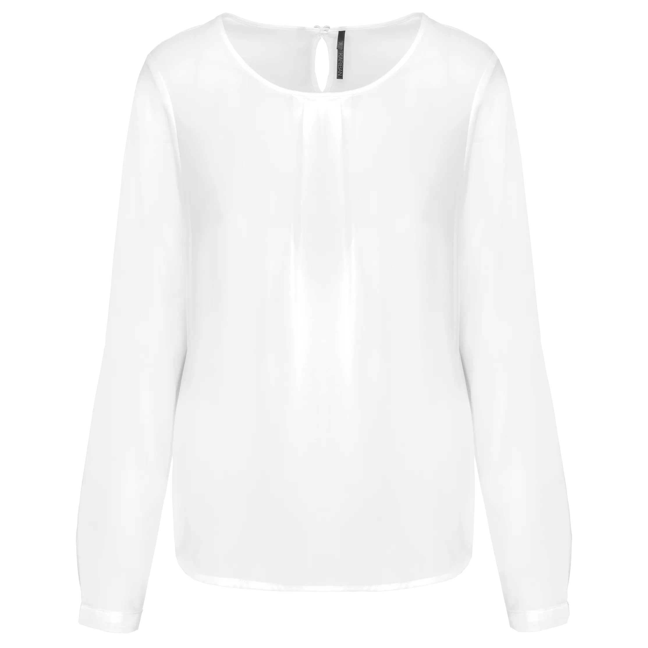 Blusa crepe manga larga mujer