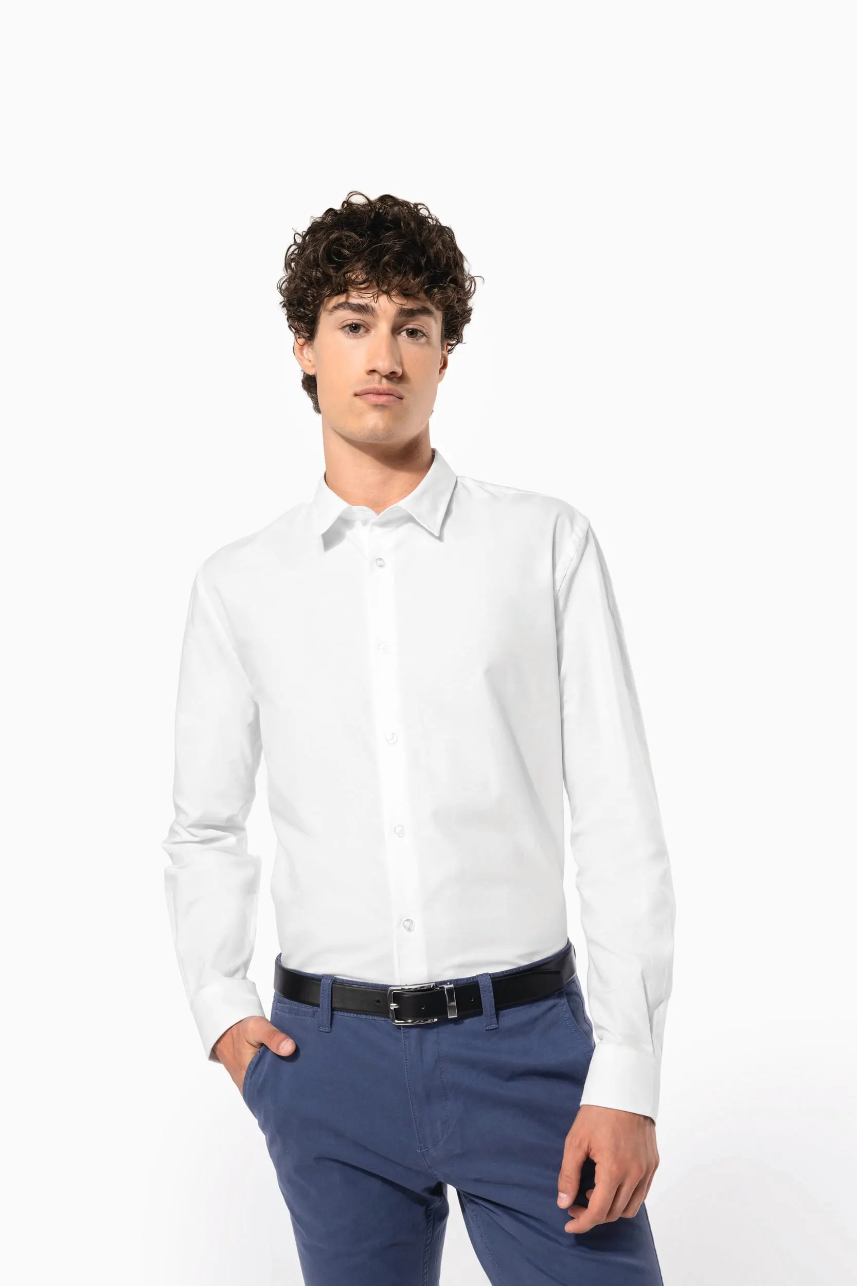 Camisa oxford de manga larga hombre