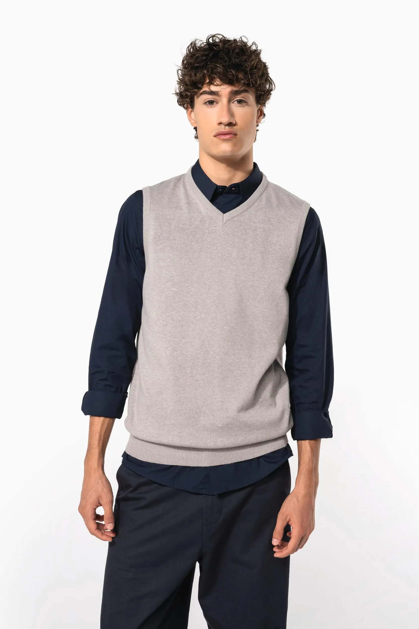 Jersey cuello de pico sin mangas
