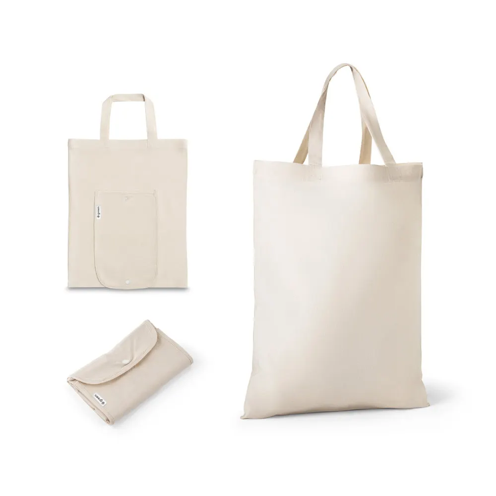 BEIRUT. Bolsa plegable de algodón (50%), algodón reciclado (30%) y poliéster (20% rPET) (140 g/m²)