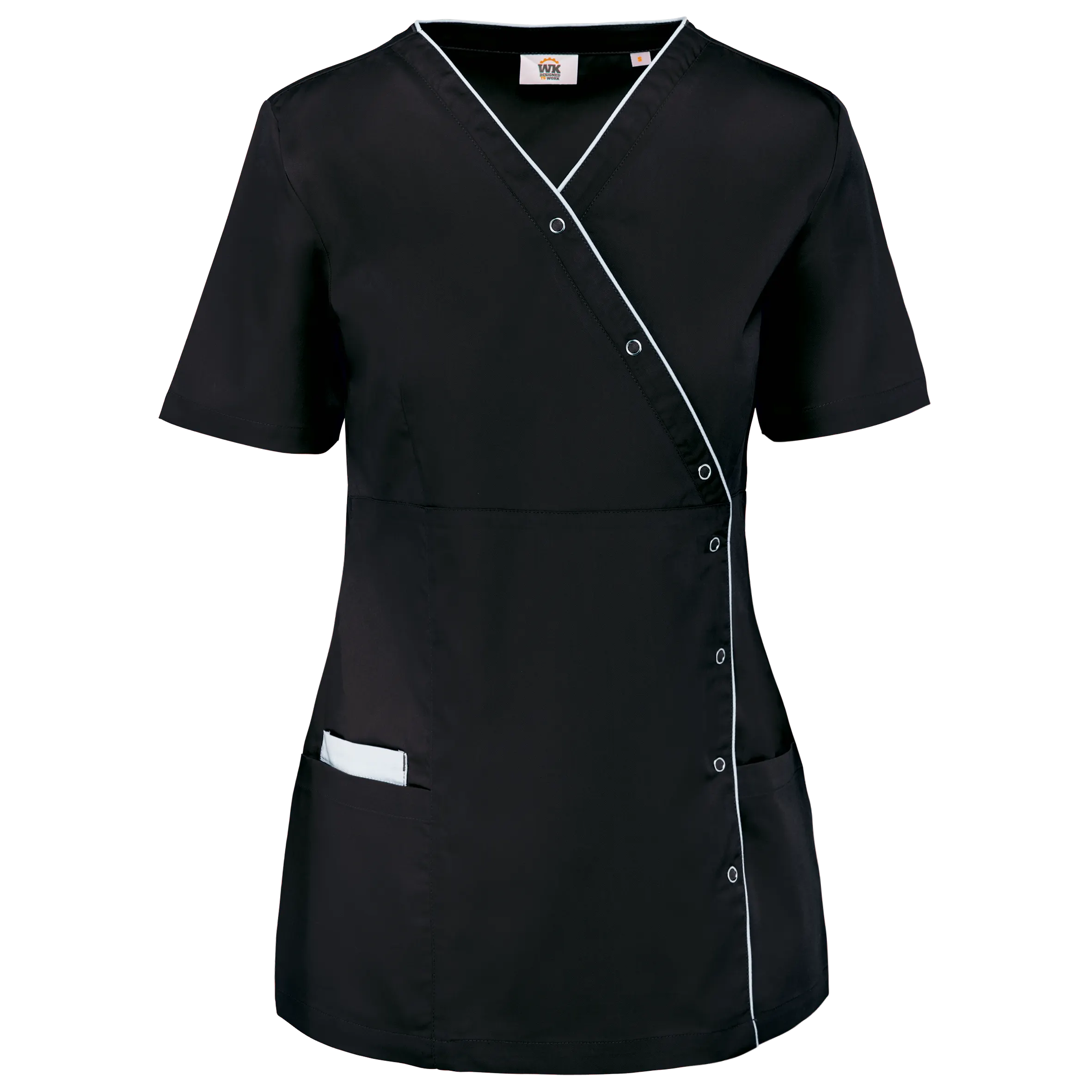 Blusa polialgodón con botones a presión mujer