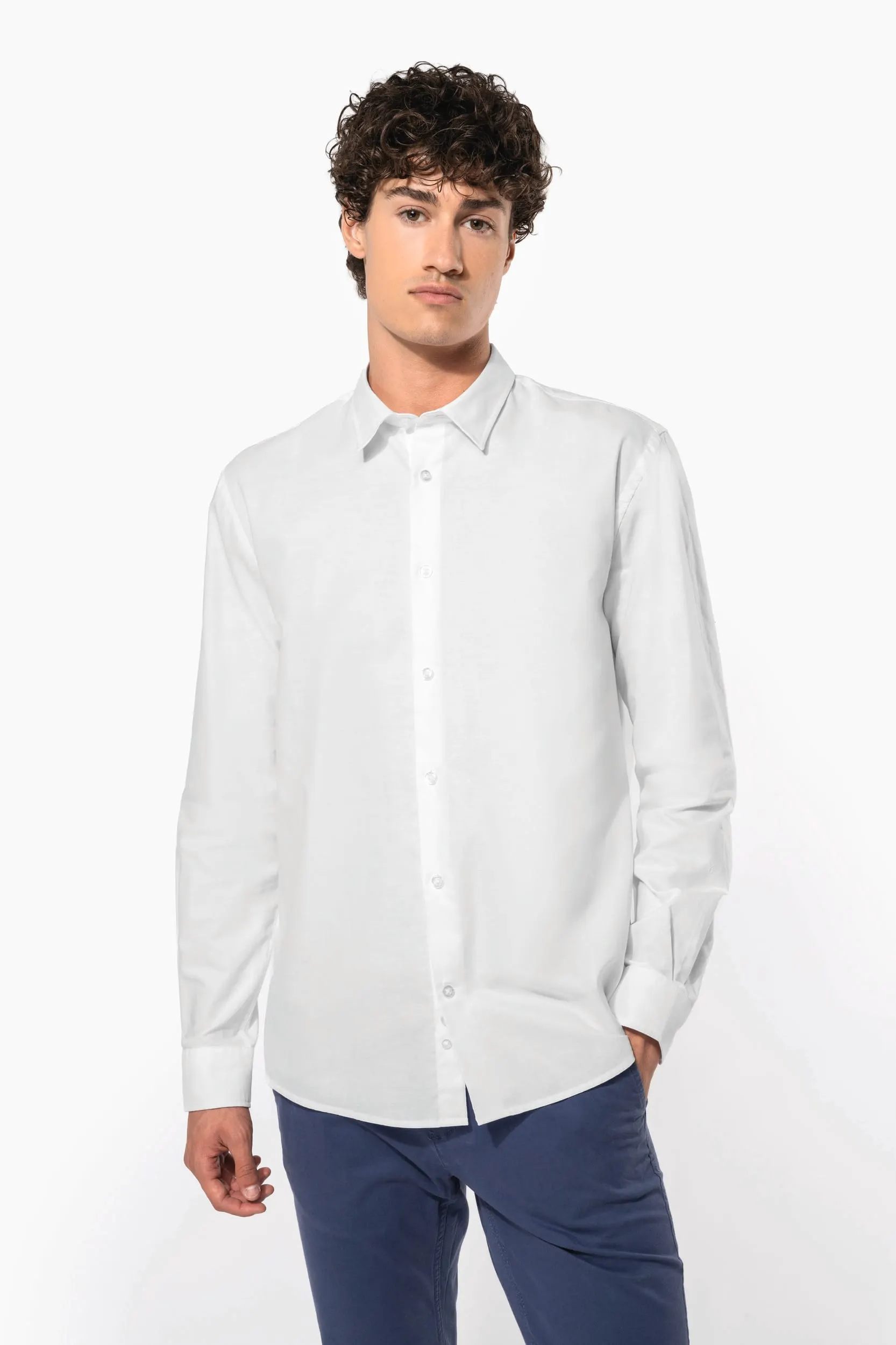 Camisa oxford de manga larga hombre