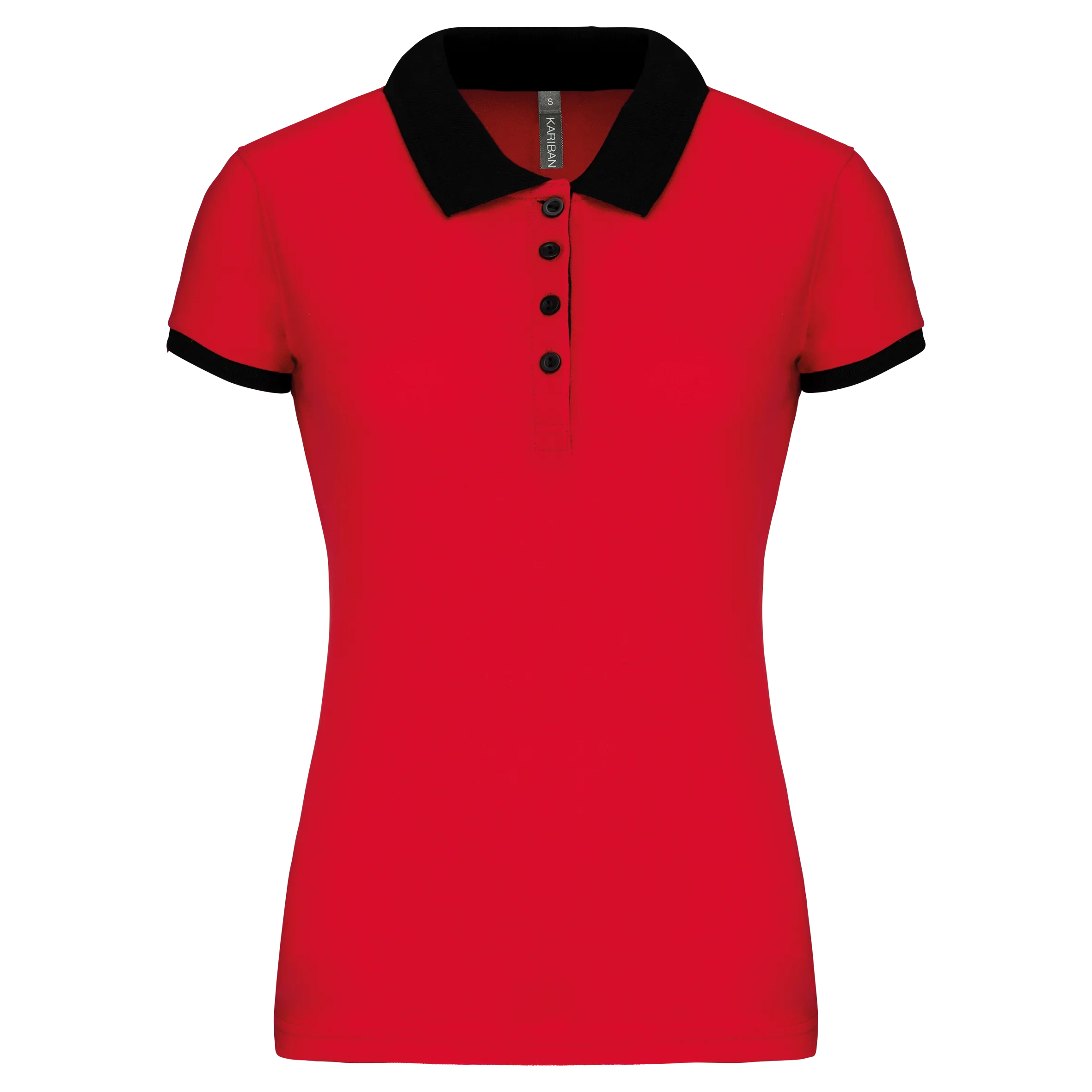 Polo piqué bicolor mujer