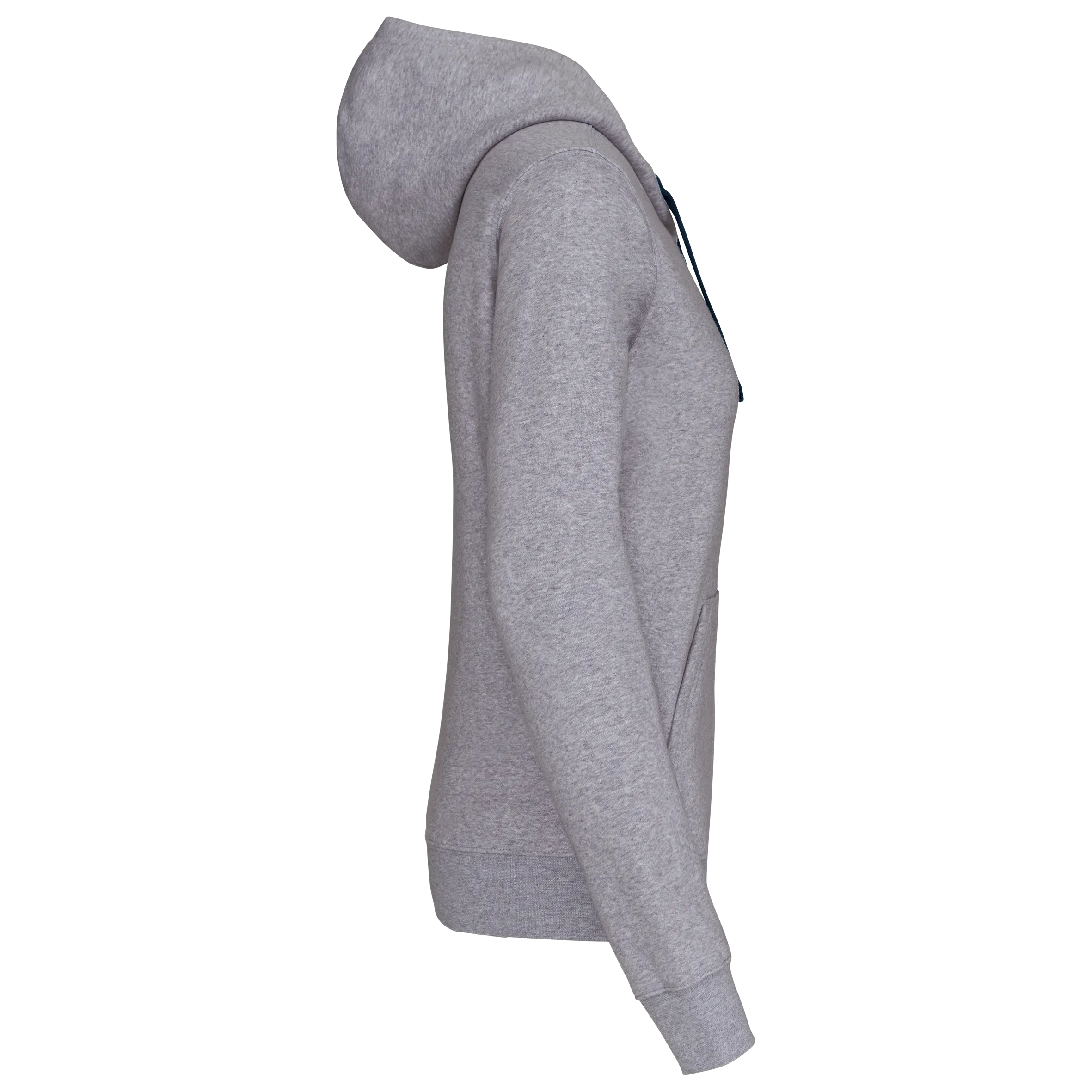 Sudadera capucha y cremallera contrastada mujer