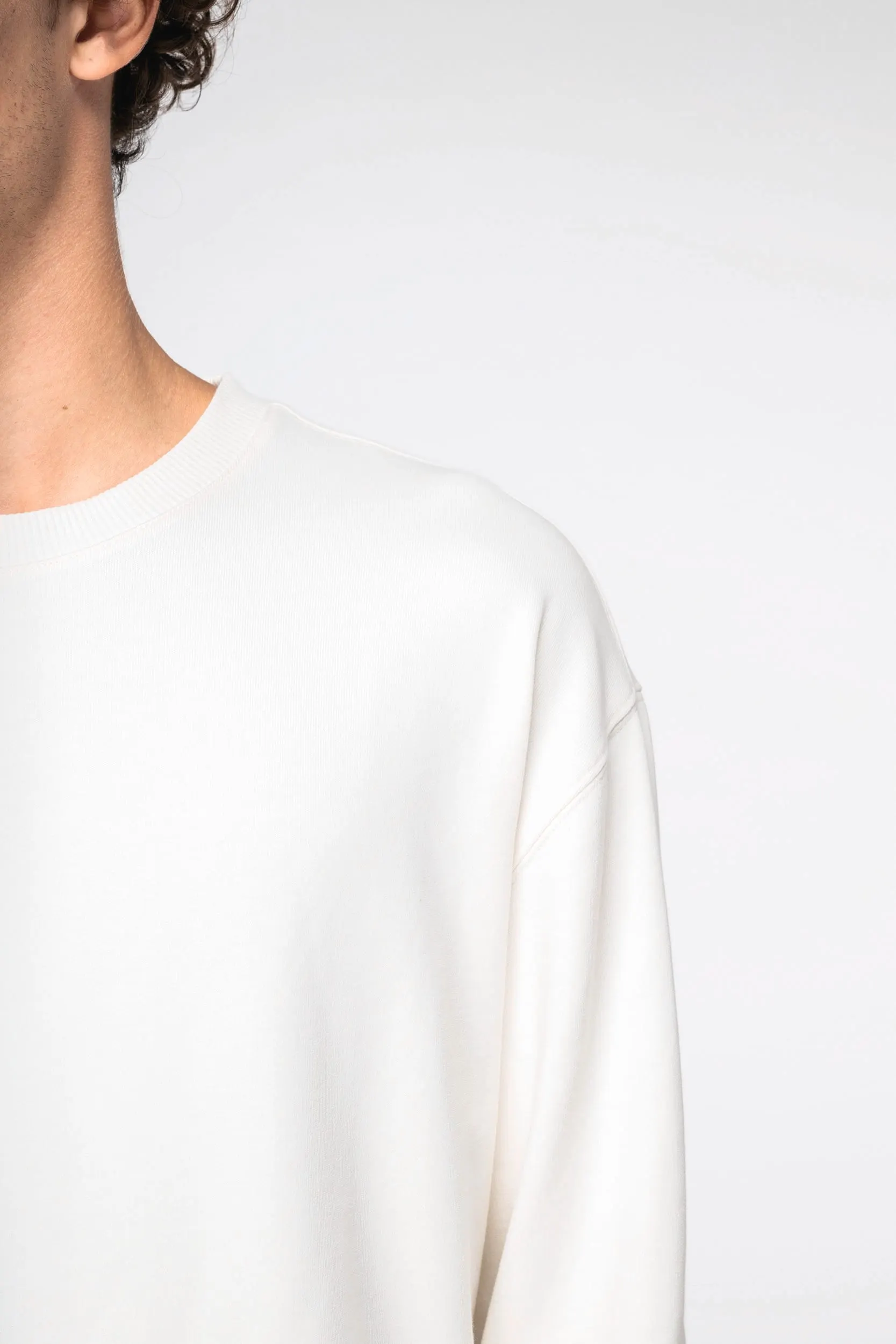 Sudadera ecorresponsable cuello redondo y hombros caídos French Terry unisex