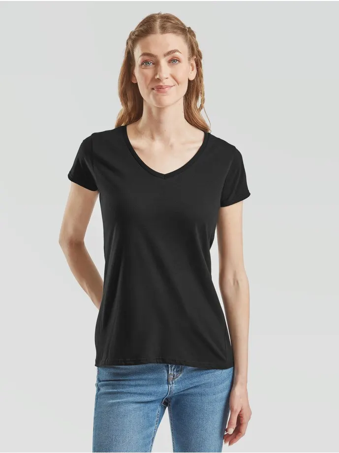 CAMISETA FRUIT OF THE LOOM LADIES ICONIC 150 V-NECK T