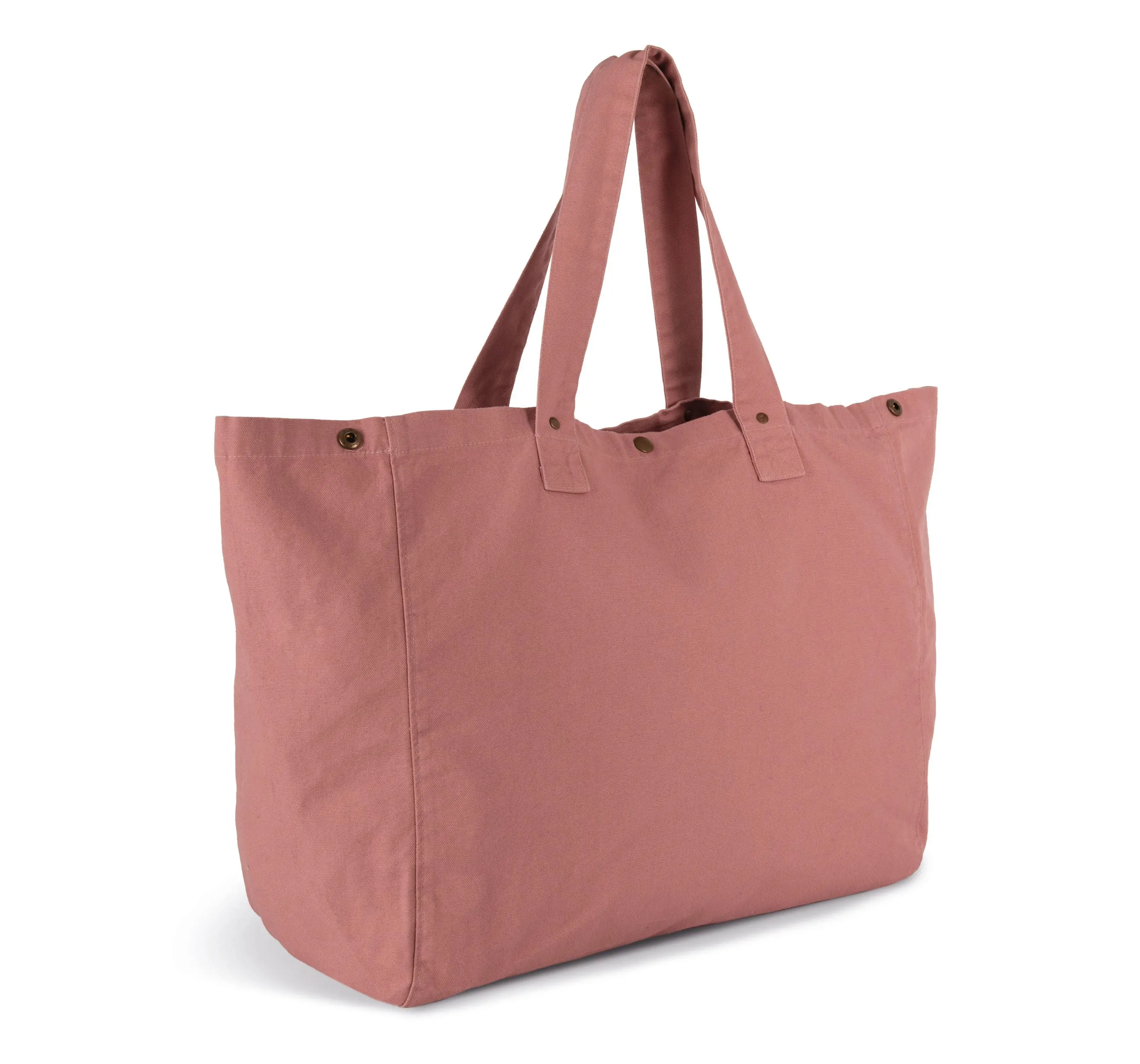 Bolsa shopper de algodón efecto lavado