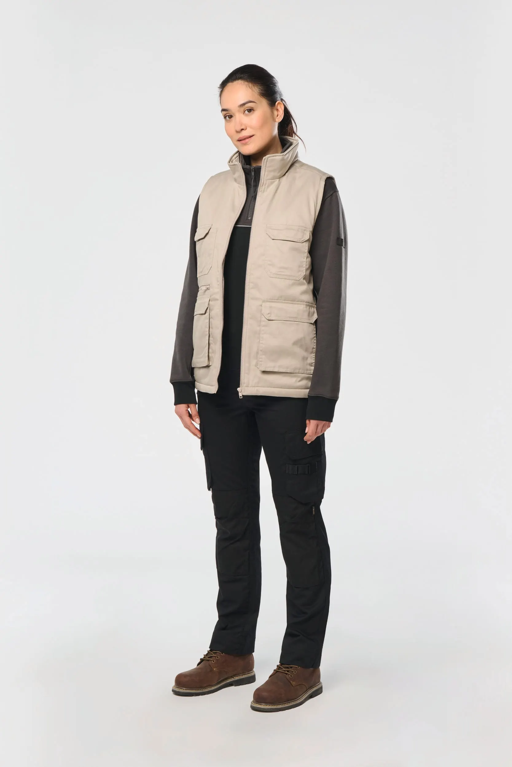 Chaleco polialgodón multibolsillos acolchado - Unisex