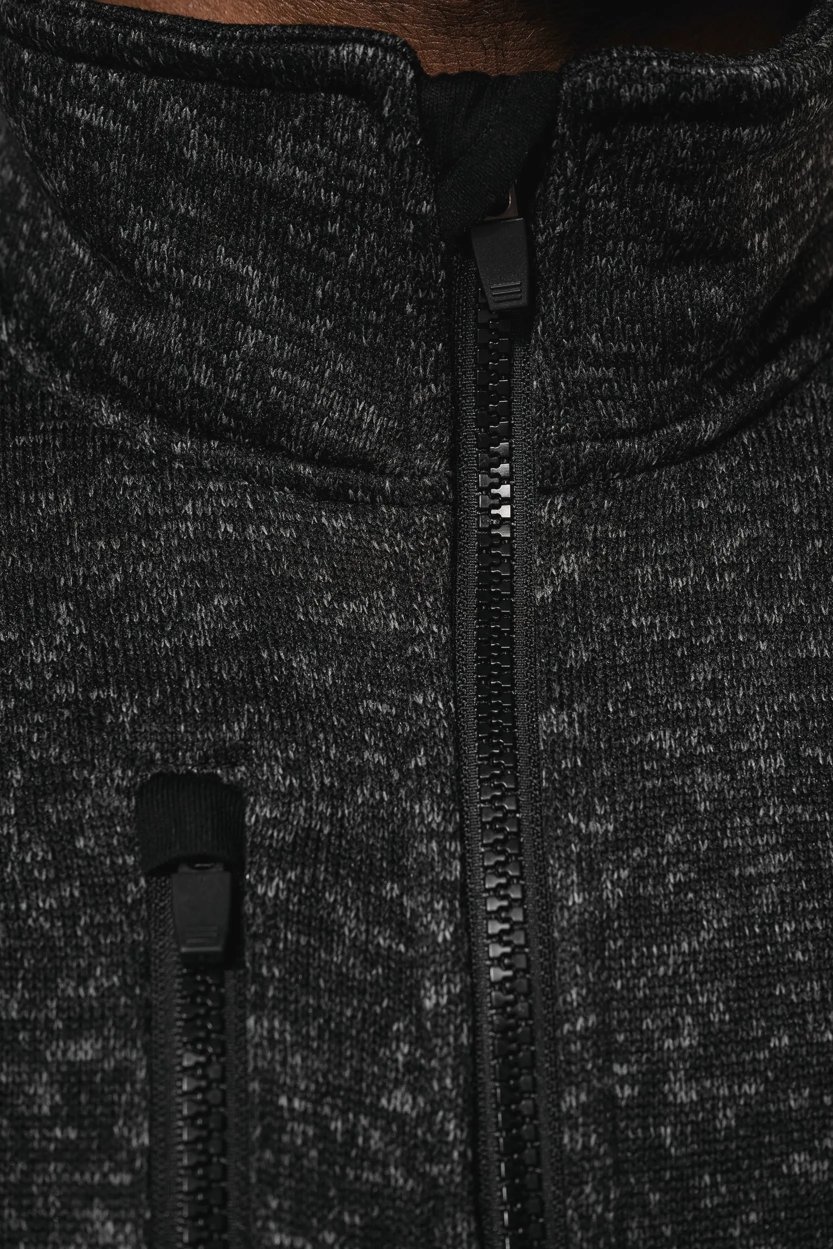 Chaqueta jaspeada con cremallera hombre